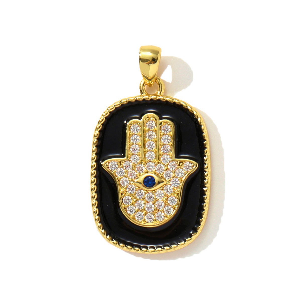 6pcs/pack Copper Zircon Tarot Cards DIY Charms Enamel Heart Evil Eye Hand Pendants Women Necklace Making Jewelry Accessories