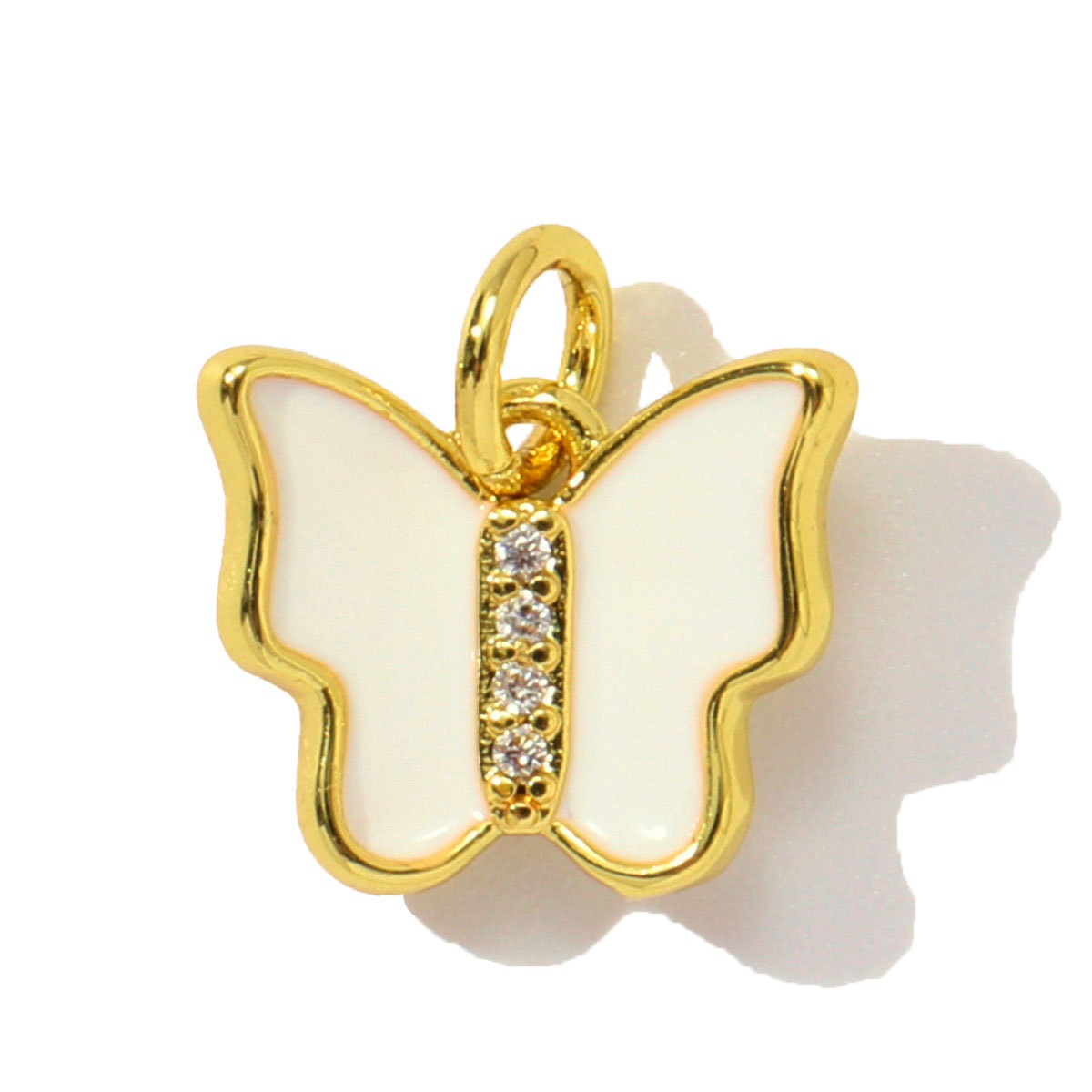 6pcs/pack Butterfly Copper Zircon DIY Charms Seahorse Turtle Necklace Pendants Women Rudder Lobster Jewelry Wholesale