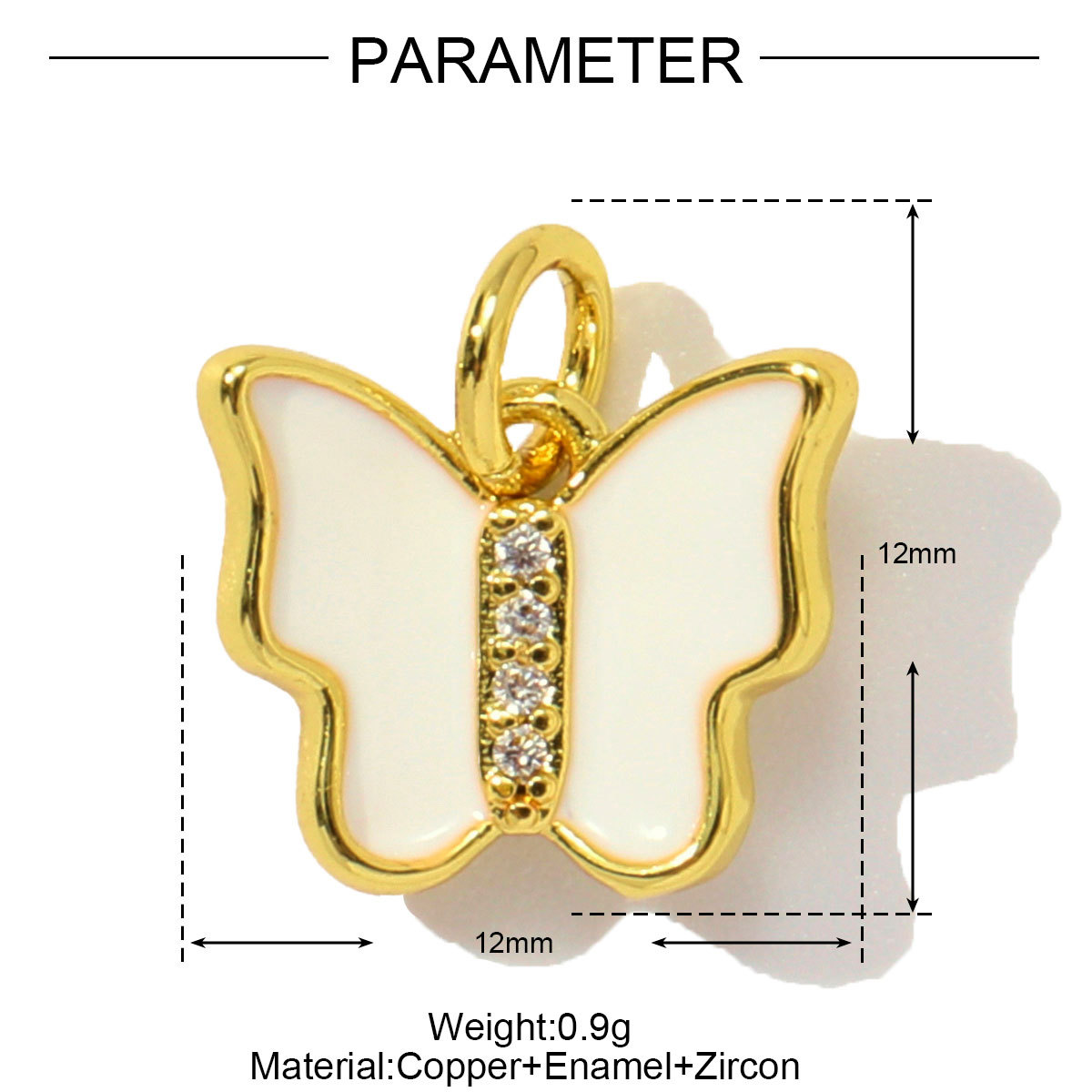 6pcs/pack Butterfly Copper Zircon DIY Charms Seahorse Turtle Necklace Pendants Women Rudder Lobster Jewelry Wholesale