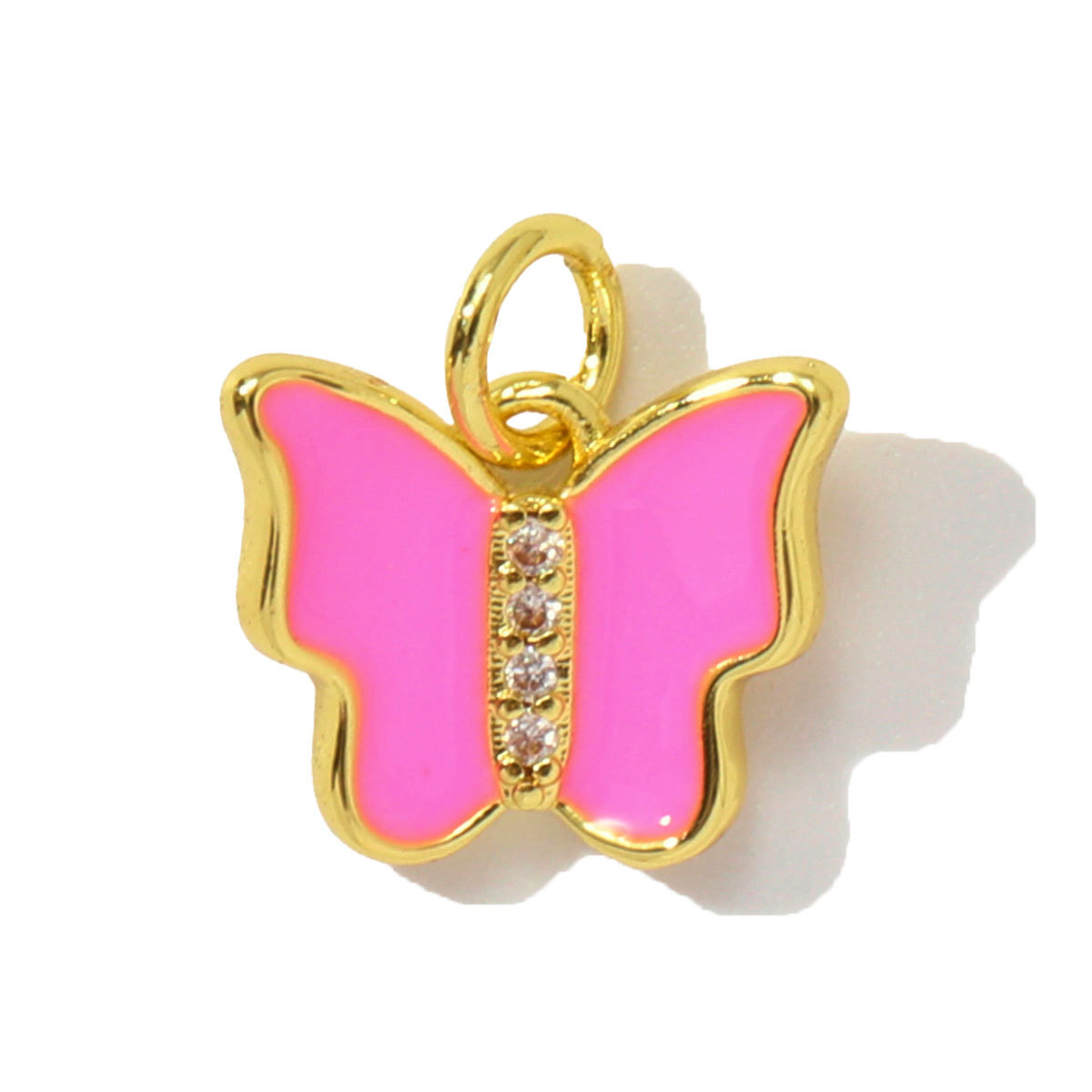 6pcs/pack Butterfly Copper Zircon DIY Charms Seahorse Turtle Necklace Pendants Women Rudder Lobster Jewelry Wholesale