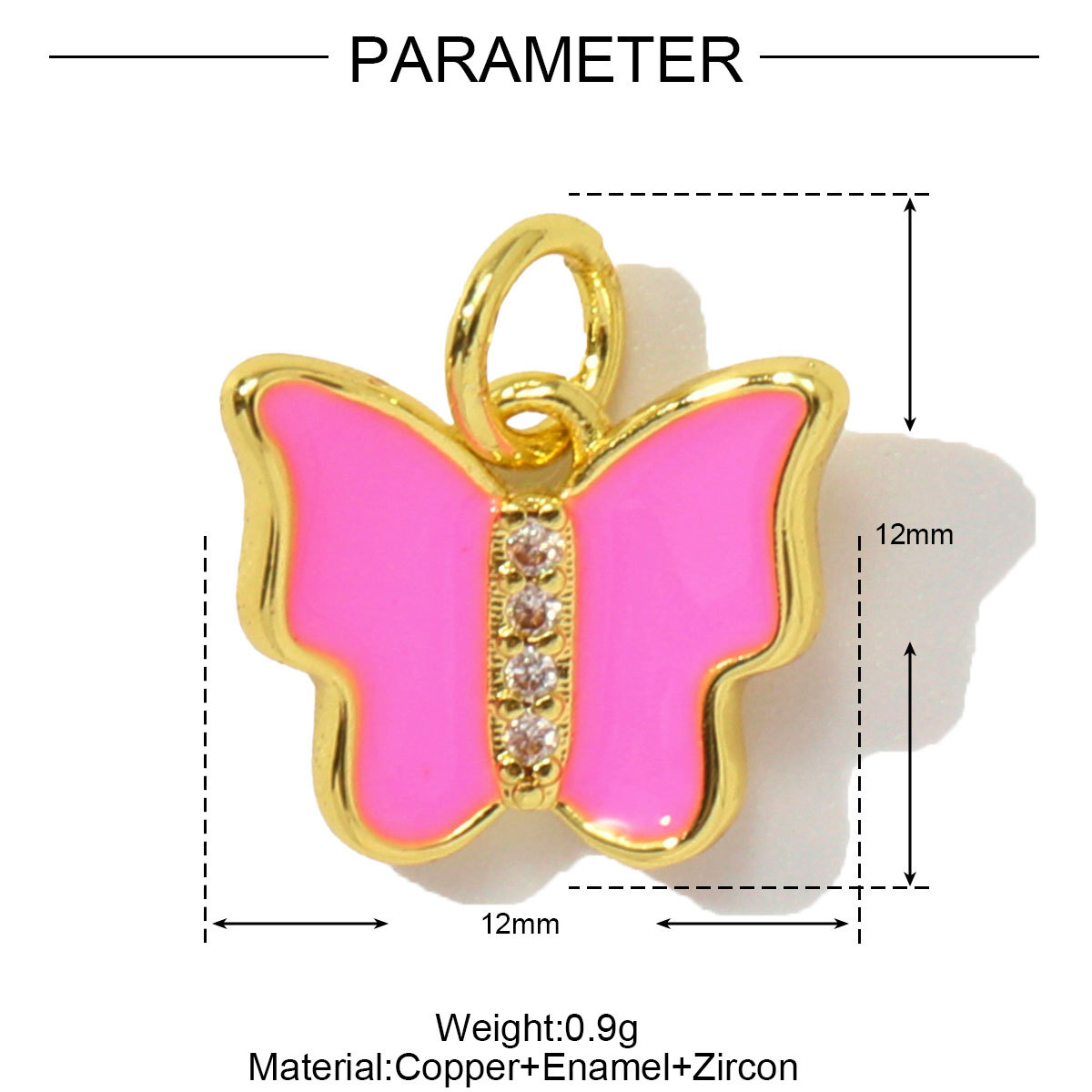 6pcs/pack Butterfly Copper Zircon DIY Charms Seahorse Turtle Necklace Pendants Women Rudder Lobster Jewelry Wholesale