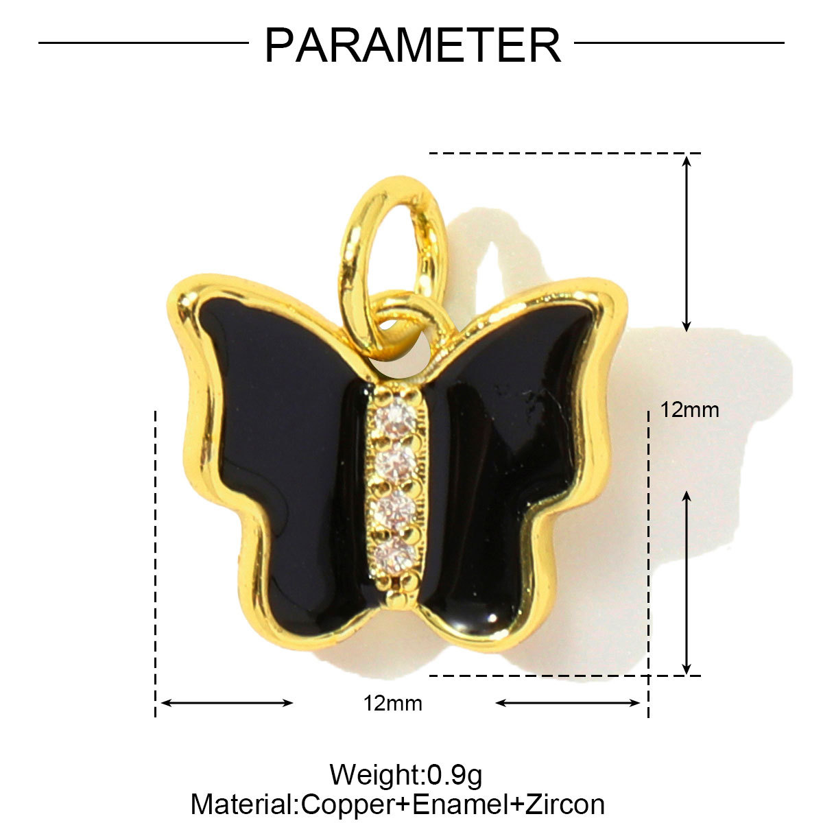 6pcs/pack Butterfly Copper Zircon DIY Charms Seahorse Turtle Necklace Pendants Women Rudder Lobster Jewelry Wholesale
