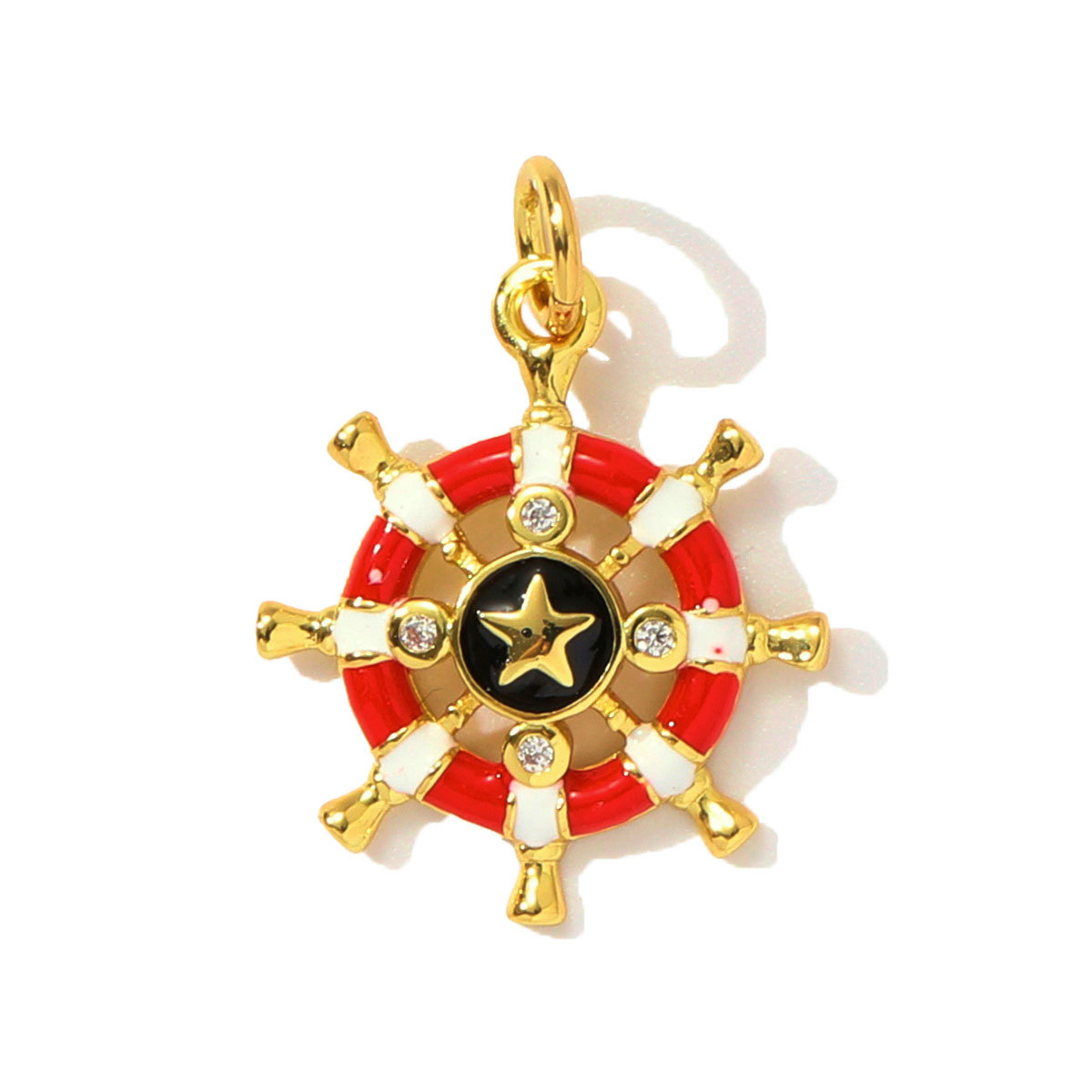 6pcs/pack Butterfly Copper Zircon DIY Charms Seahorse Turtle Necklace Pendants Women Rudder Lobster Jewelry Wholesale