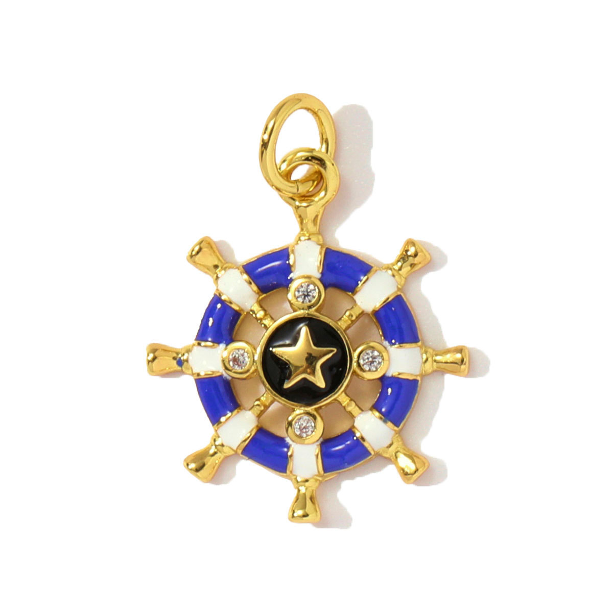 6pcs/pack Butterfly Copper Zircon DIY Charms Seahorse Turtle Necklace Pendants Women Rudder Lobster Jewelry Wholesale