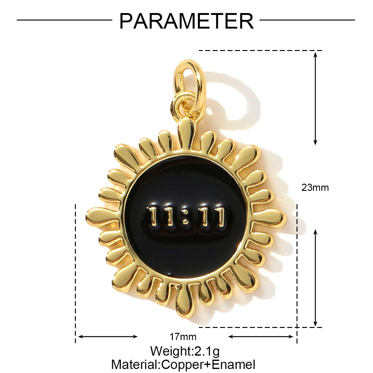 6pcs/pack Copper Zircon Angel Number 1111 Round DIY Charms Enamel Boots Flower Pendants Women Earring Jewelry Making