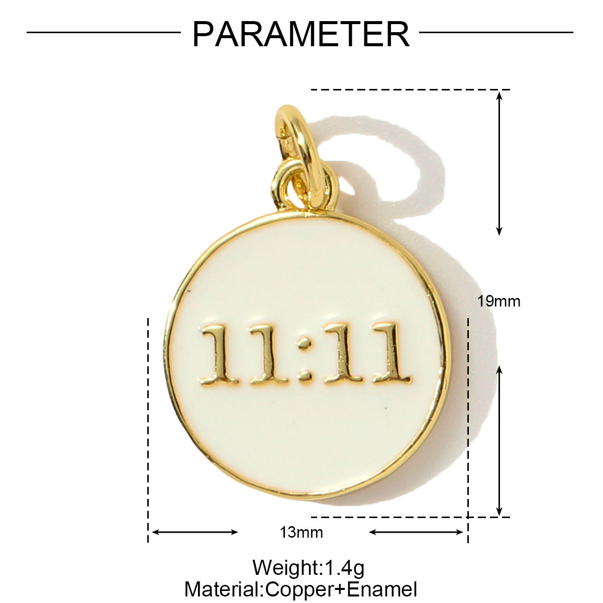 6pcs/pack Copper Zircon Angel Number 1111 Round DIY Charms Enamel Boots Flower Pendants Women Earring Jewelry Making