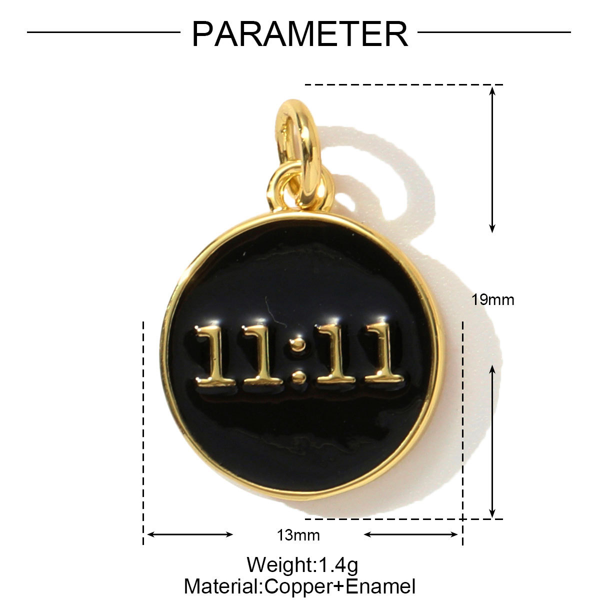6pcs/pack Copper Zircon Angel Number 1111 Round DIY Charms Enamel Boots Flower Pendants Women Earring Jewelry Making