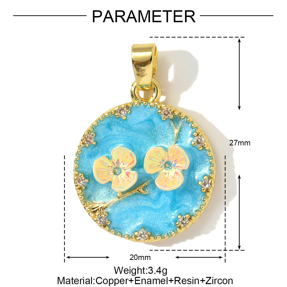 6pcs/pack Copper Zircon Angel Number 1111 Round DIY Charms Enamel Boots Flower Pendants Women Earring Jewelry Making