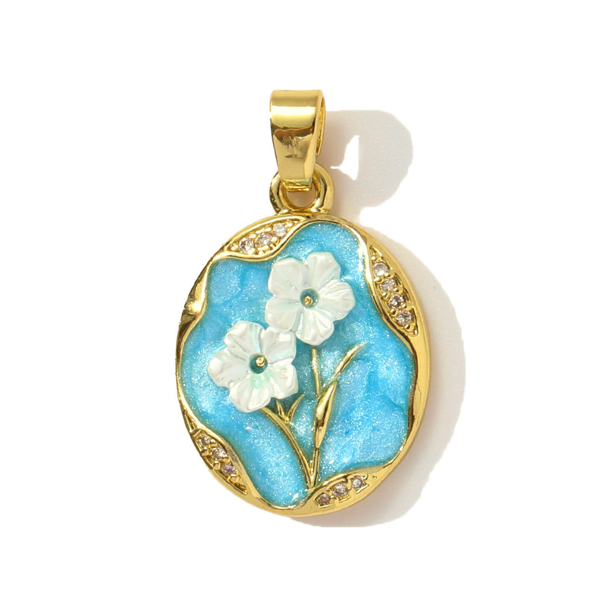6pcs/pack Copper Zircon Angel Number 1111 Round DIY Charms Enamel Boots Flower Pendants Women Earring Jewelry Making