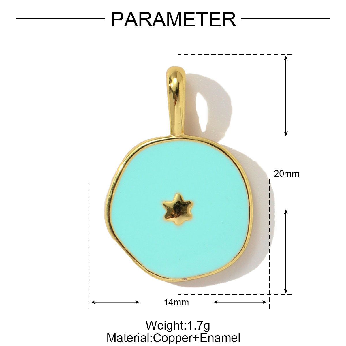 6pcs/pack Copper Zircon Love Heart Lightning DIY Charms Enamel Moon Star Dragonfly Pendants Women Sun Rainbow Jewelry