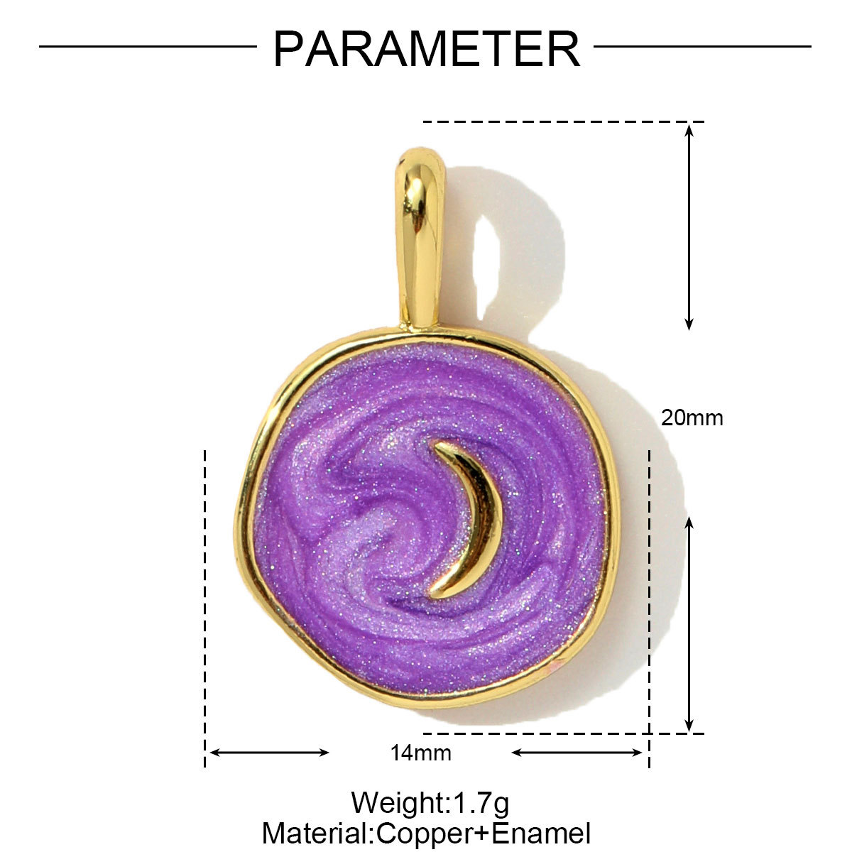 6pcs/pack Copper Zircon Love Heart Lightning DIY Charms Enamel Moon Star Dragonfly Pendants Women Sun Rainbow Jewelry