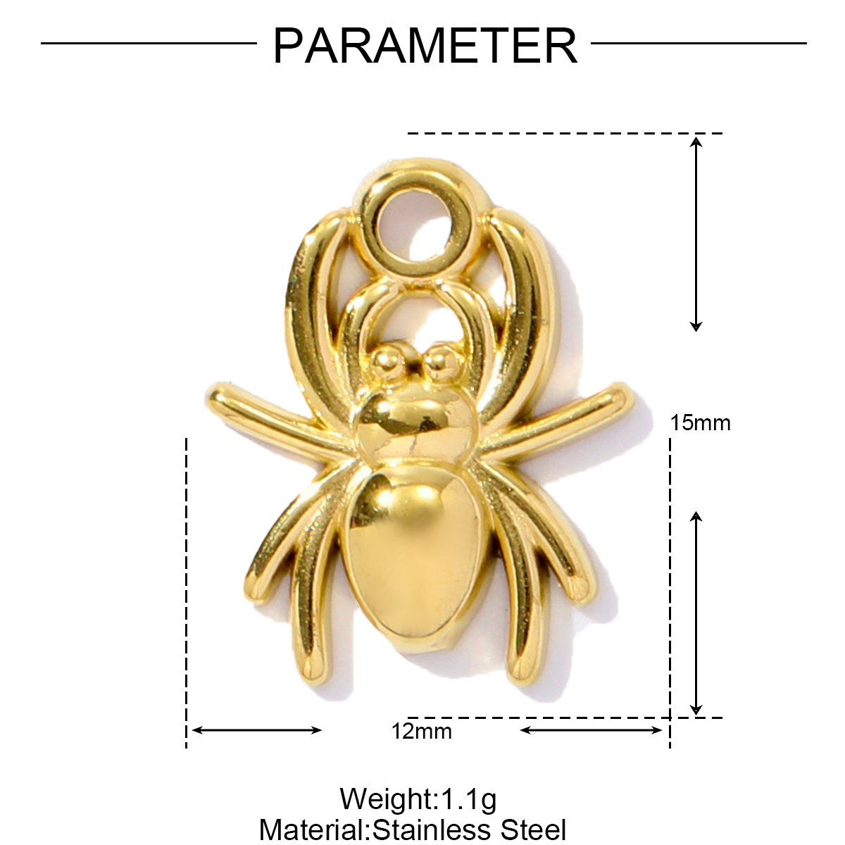 6pcs/pack Animal Stainless Steel Spider Leopards palm starfish Pendant shell elephant  DIY Charms Necklace Making Women Jewelry