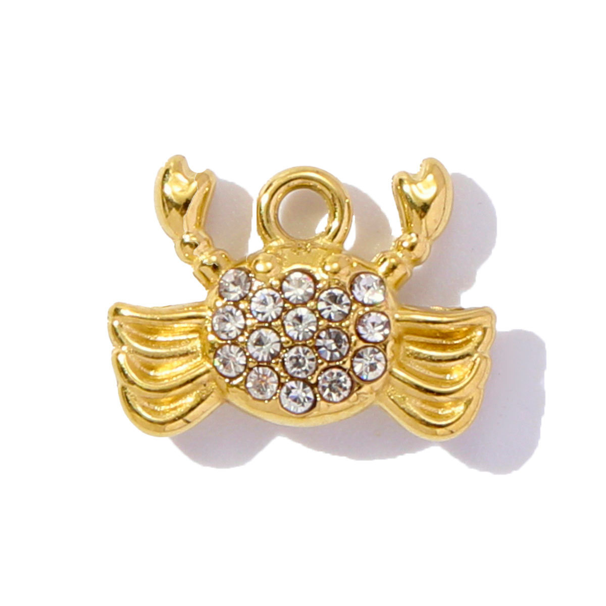 6pcs/pack Stainless Steel Rhinestone shell starfish crab Pendant seahorse dolphin turtle DIY Charms Necklace Making Women Jewelry