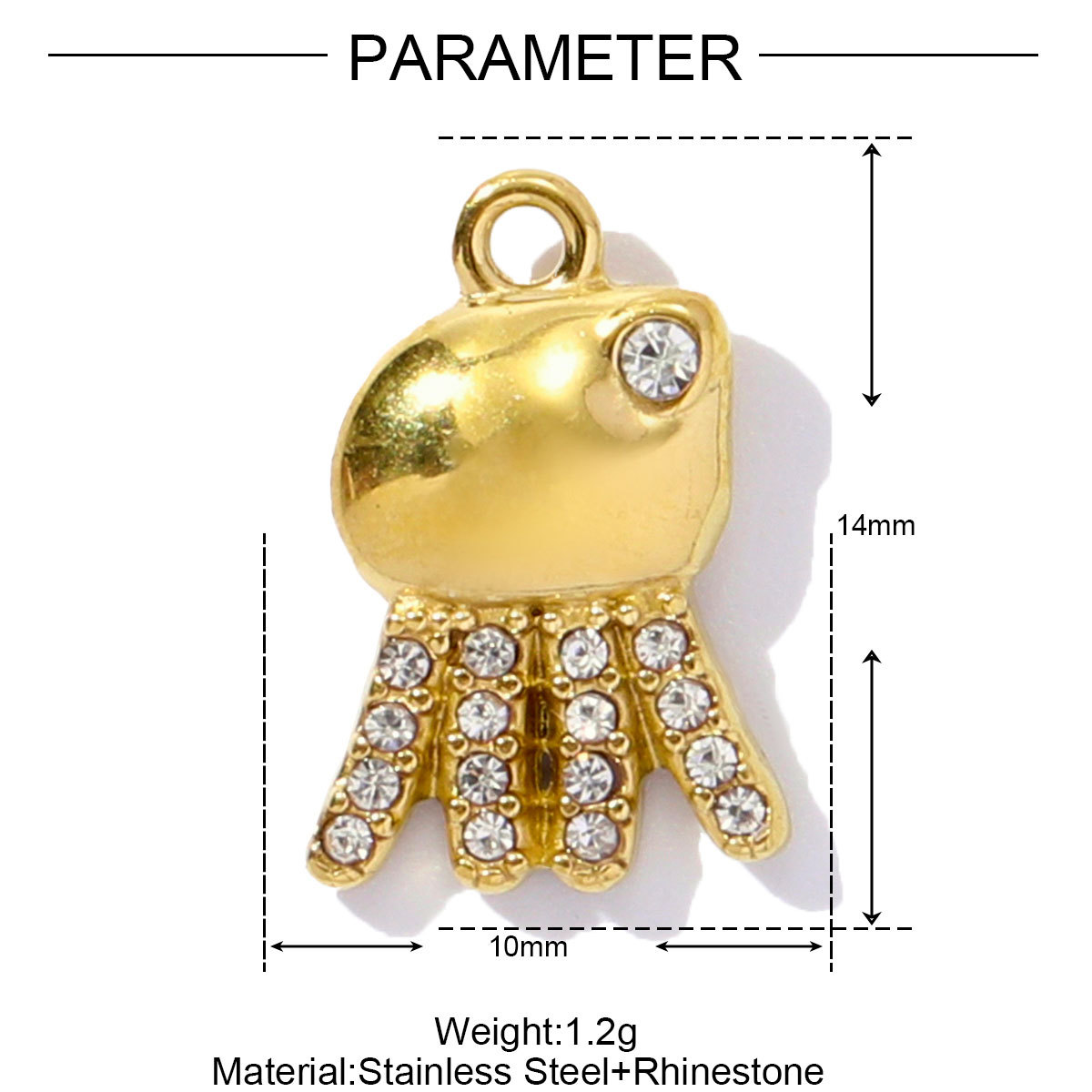6pcs/pack Stainless Steel Rhinestone shell starfish crab Pendant seahorse dolphin turtle DIY Charms Necklace Making Women Jewelry