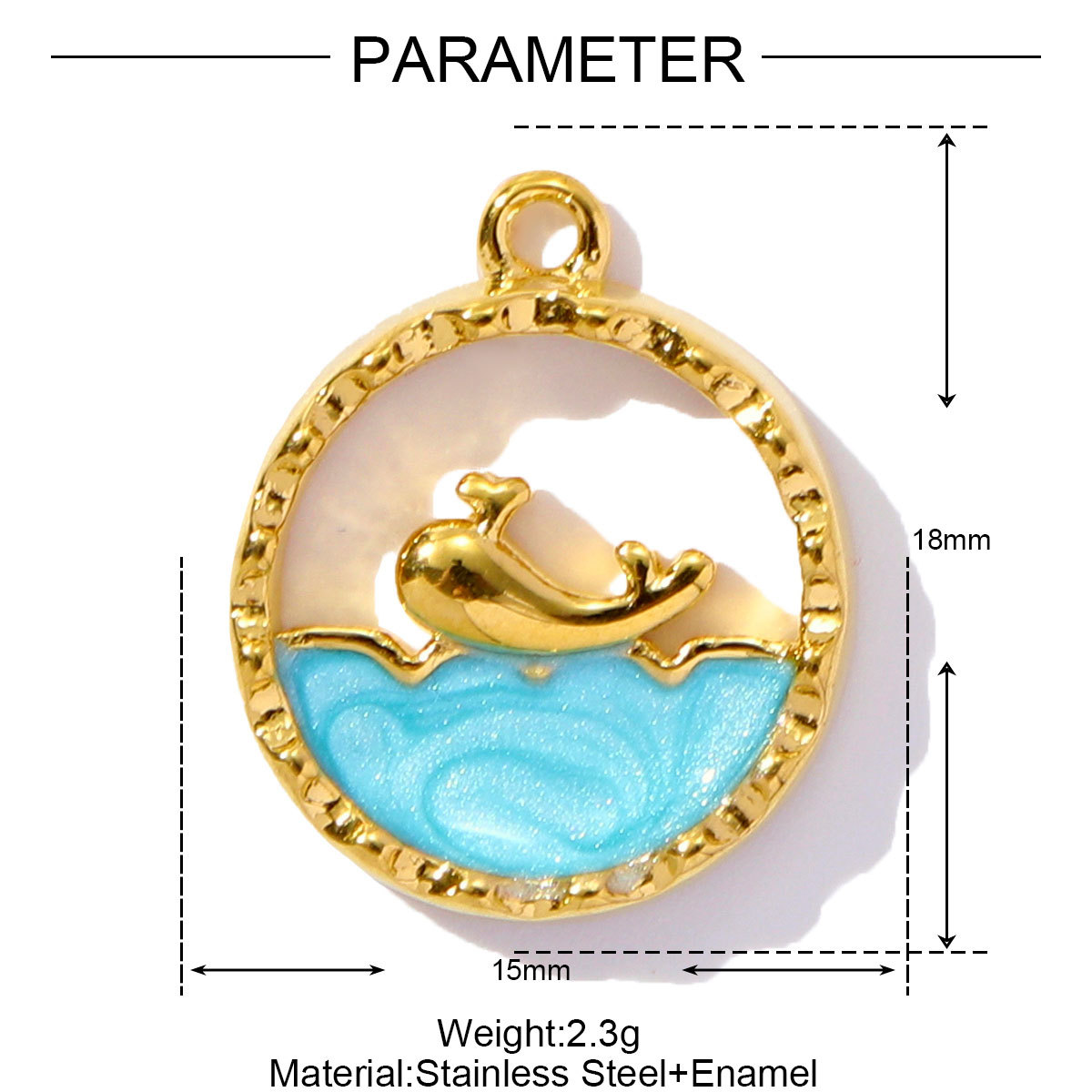 6pcs/pack French Style Stainless Steel Enamel Butterfly  Pearl Shell Pendant Dolphin Turtle Lock  DIY Charms Necklace Making Women Jewelry
