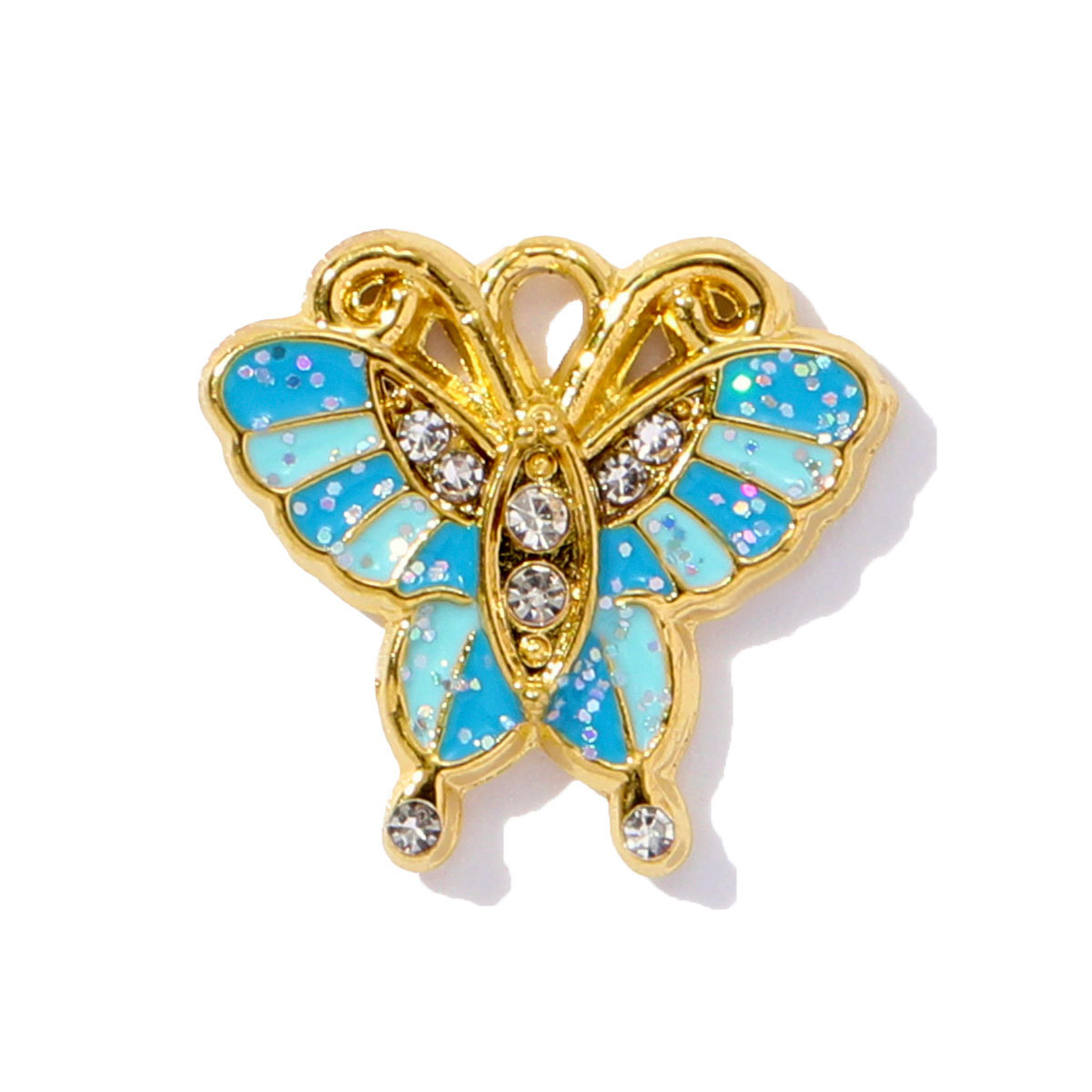 6pcs/pack French Style Stainless Steel Enamel Butterfly  Pearl Shell Pendant Dolphin Turtle Lock  DIY Charms Necklace Making Women Jewelry