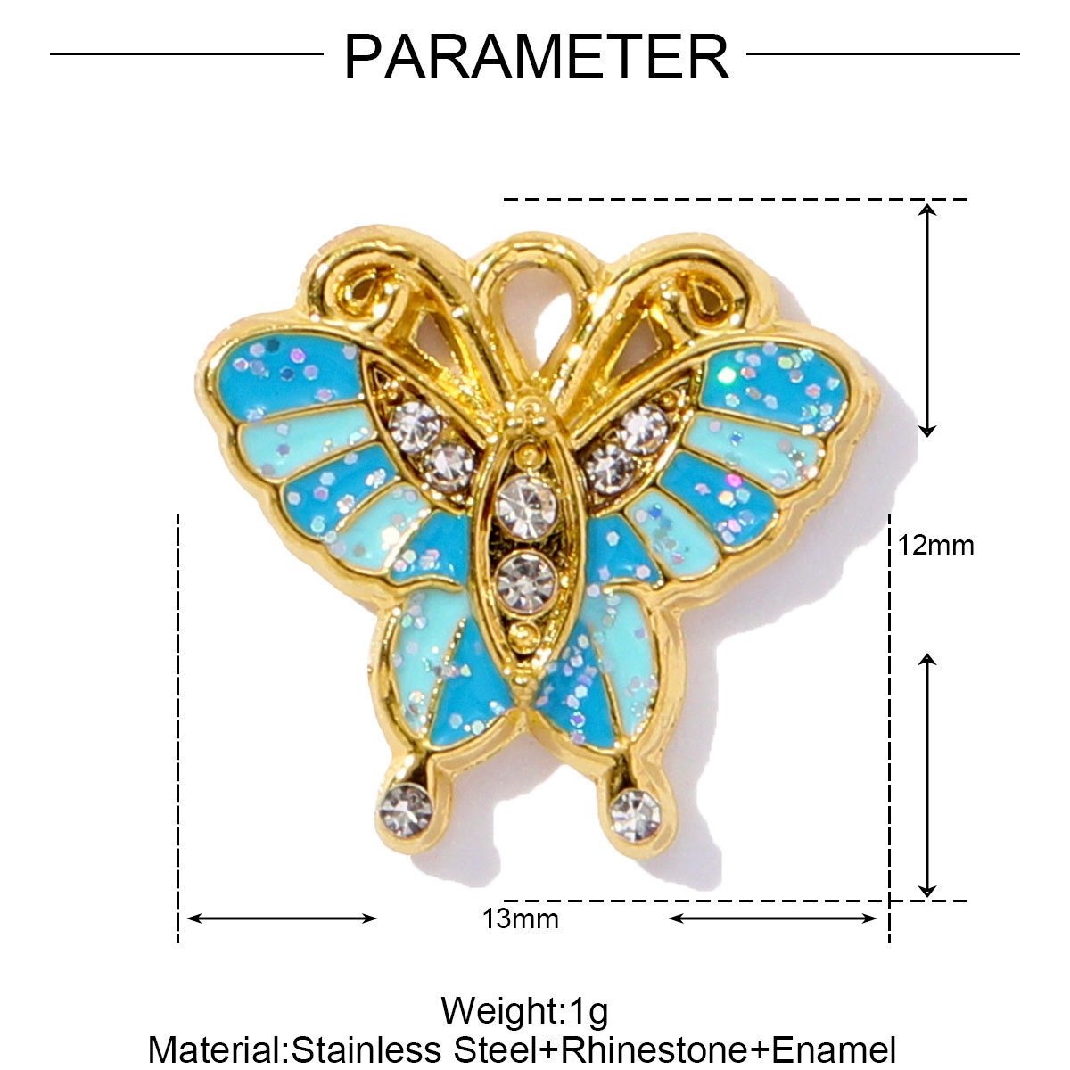 6pcs/pack French Style Stainless Steel Enamel Butterfly  Pearl Shell Pendant Dolphin Turtle Lock  DIY Charms Necklace Making Women Jewelry