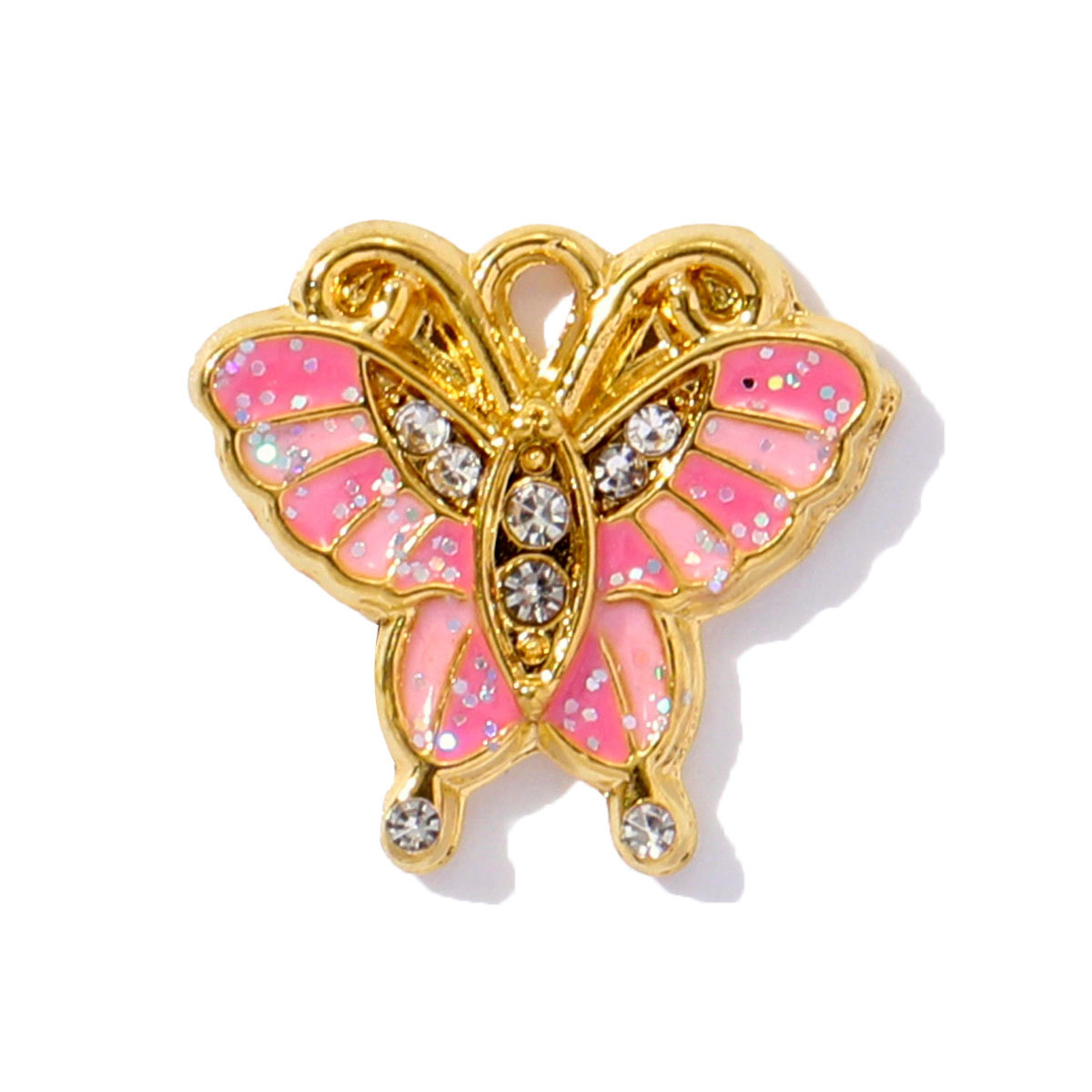 6pcs/pack French Style Stainless Steel Enamel Butterfly  Pearl Shell Pendant Dolphin Turtle Lock  DIY Charms Necklace Making Women Jewelry