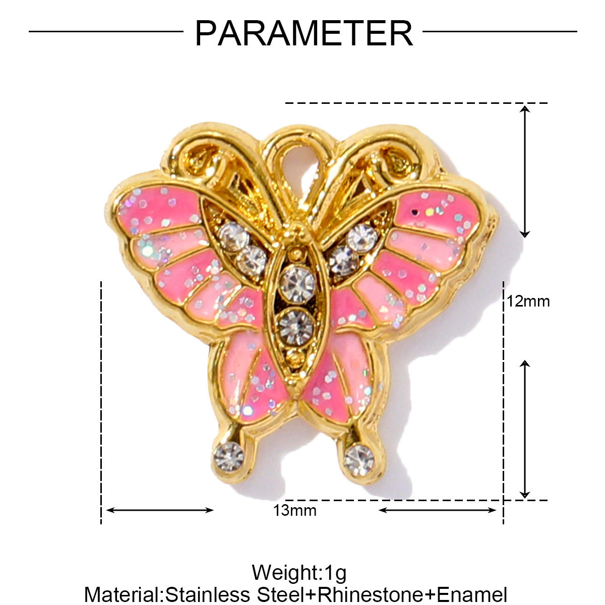 6pcs/pack French Style Stainless Steel Enamel Butterfly  Pearl Shell Pendant Dolphin Turtle Lock  DIY Charms Necklace Making Women Jewelry