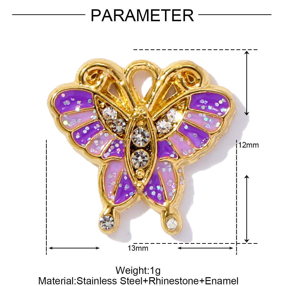 6pcs/pack French Style Stainless Steel Enamel Butterfly  Pearl Shell Pendant Dolphin Turtle Lock  DIY Charms Necklace Making Women Jewelry