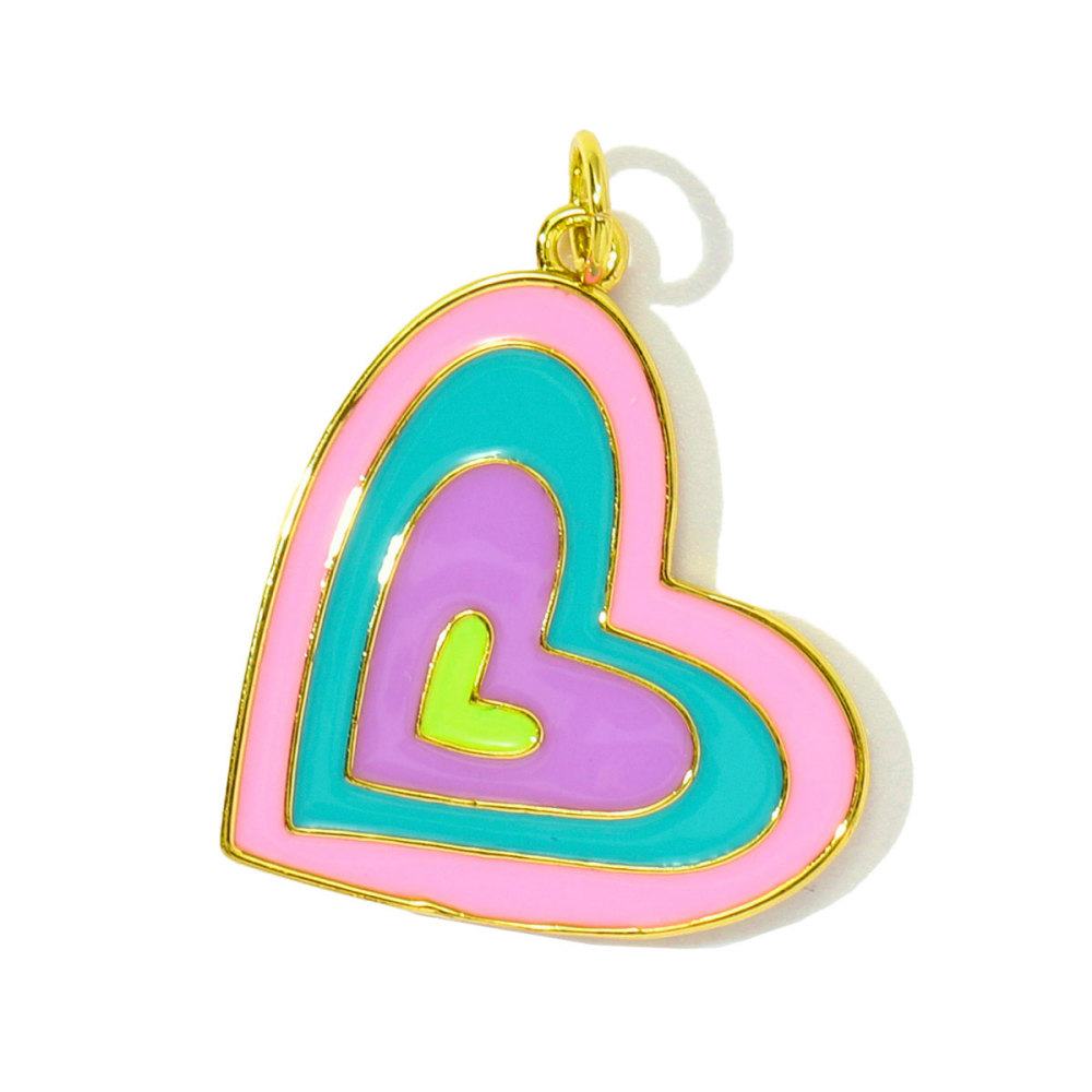 6pcs/pack Copper Zircon Mama Heart DIY Charms Enamel Balloon Mother's Day Pendants Women Necklace Making Jewelry Accessories
