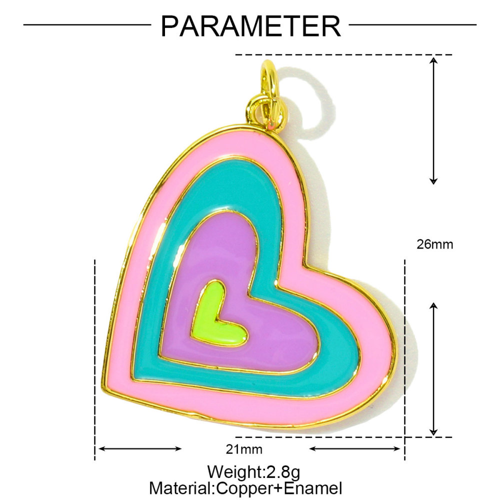 6pcs/pack Copper Zircon Mama Heart DIY Charms Enamel Balloon Mother's Day Pendants Women Necklace Making Jewelry Accessories