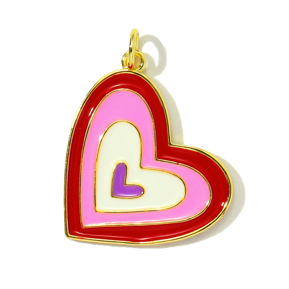 6pcs/pack Copper Zircon Mama Heart DIY Charms Enamel Balloon Mother's Day Pendants Women Necklace Making Jewelry Accessories