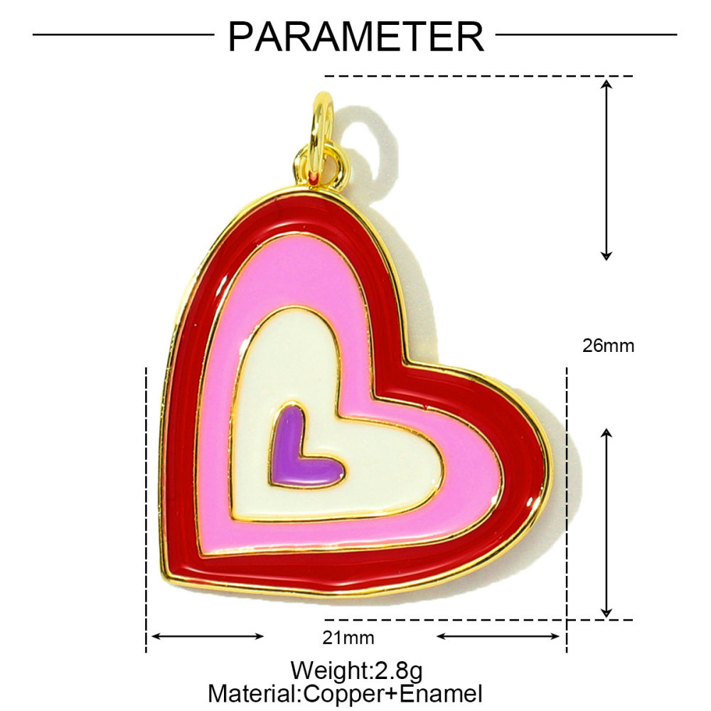 6pcs/pack Copper Zircon Mama Heart DIY Charms Enamel Balloon Mother's Day Pendants Women Necklace Making Jewelry Accessories
