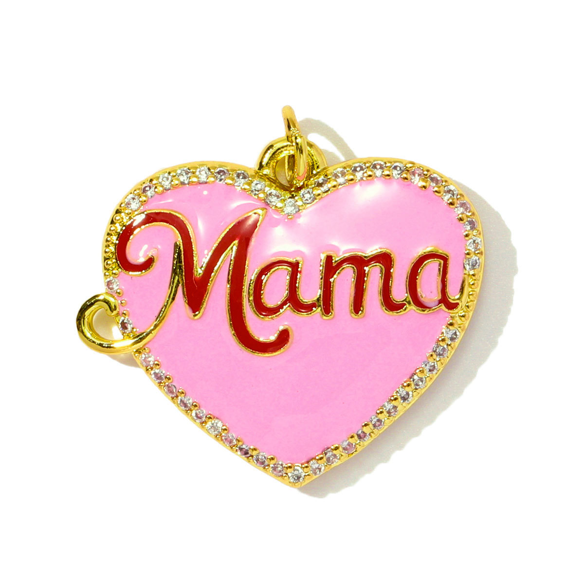 6pcs/pack Copper Zircon Mama Heart DIY Charms Enamel Balloon Mother's Day Pendants Women Necklace Making Jewelry Accessories