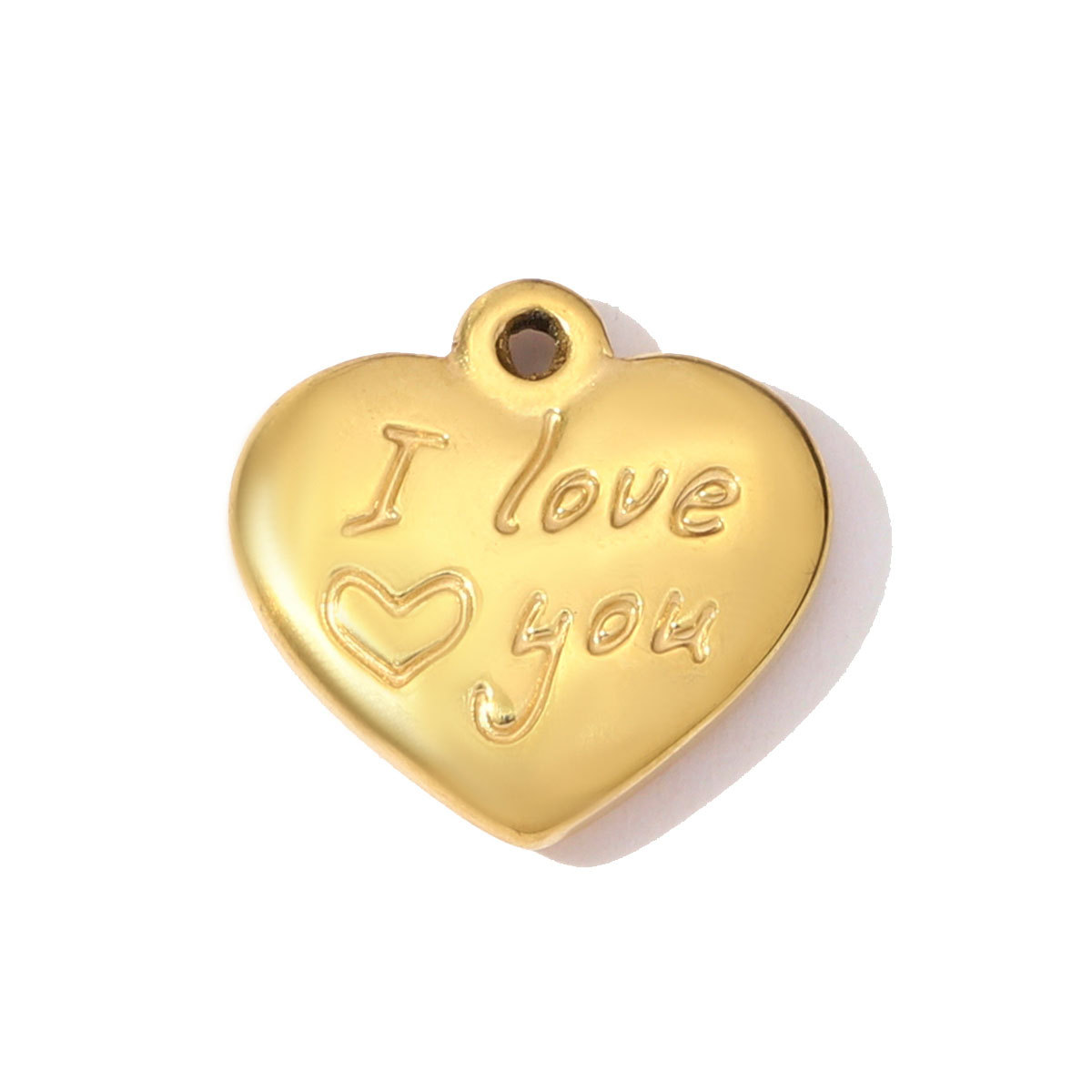 6pcs/pack French Stainless Steel I love You Necklace Pendants Mushroom NANA DIY Charms Women Crystal Heart Jewelry Wholesale
