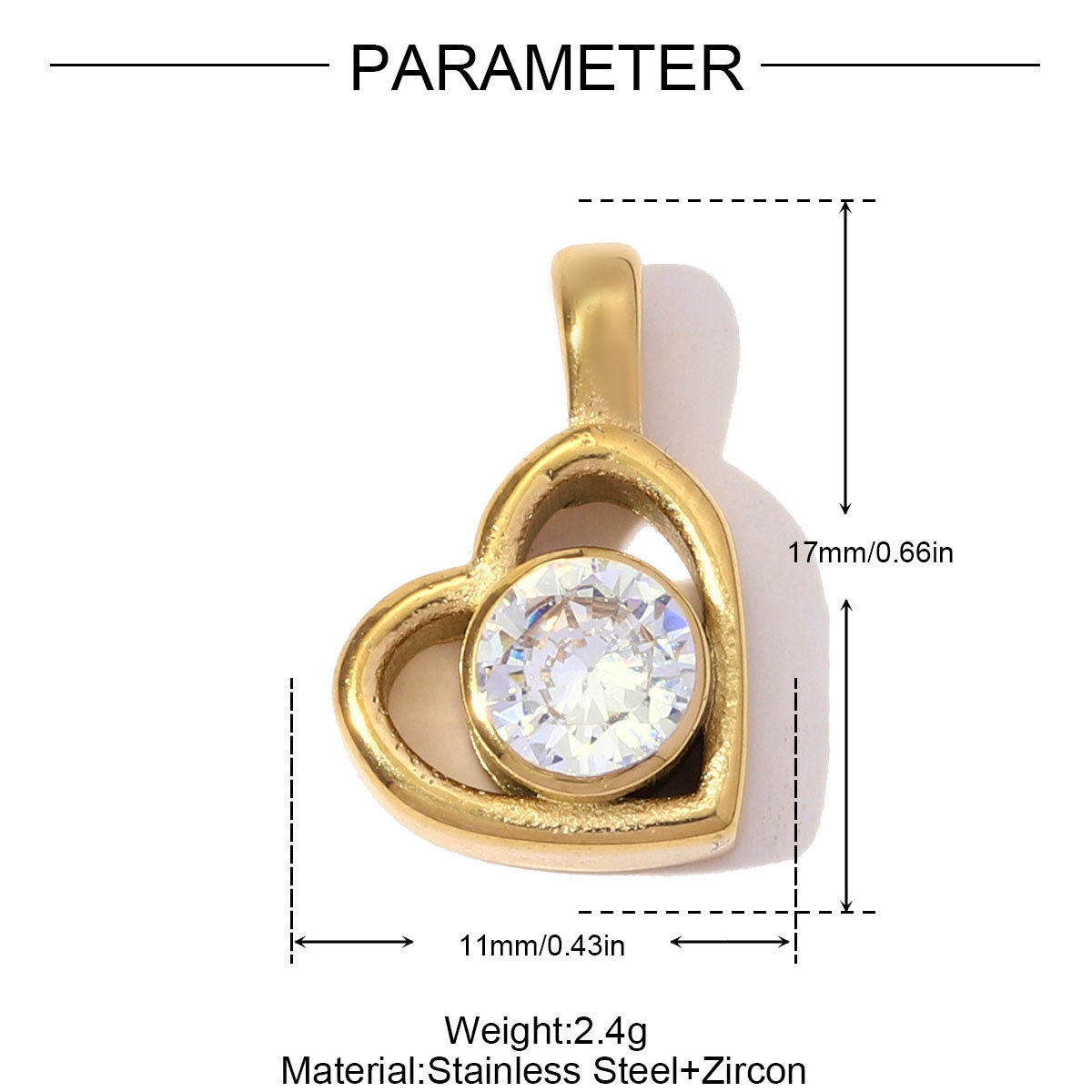 6pcs/pack French Stainless Steel I love You Necklace Pendants Mushroom NANA DIY Charms Women Crystal Heart Jewelry Wholesale