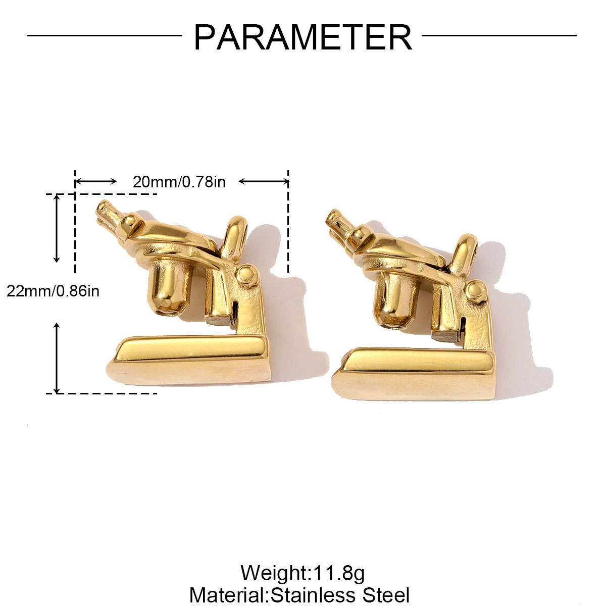 6pcs/pack Fashion Stainless Steel 3D Microscope Necklace Pendants 18k Real Gold Waterproof DIY Charms Women Gift Jewelry Wholesale