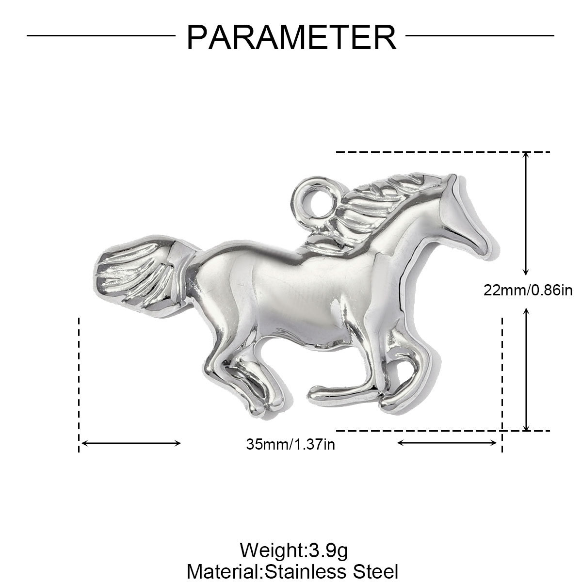 6pcs/pack Cute Stainless Steel Hen Dream Horse Necklace Pendants Unicorn DIY Charms Women Christmas Milu deer Jewelry Wholesale