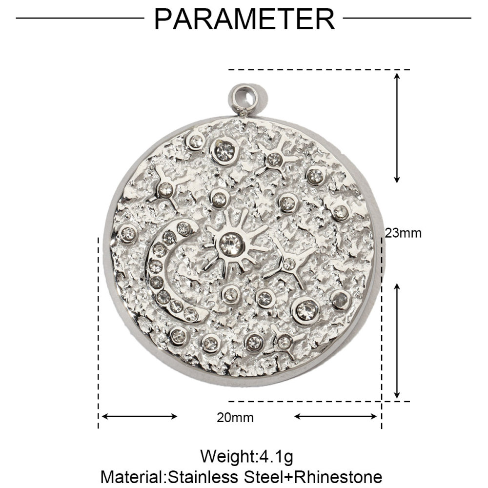6pcs/pack French Moon Star Stainless Steel Diy Charms Women Tree Of Life Earring Necklace Pendant Cross Heart Jewelry