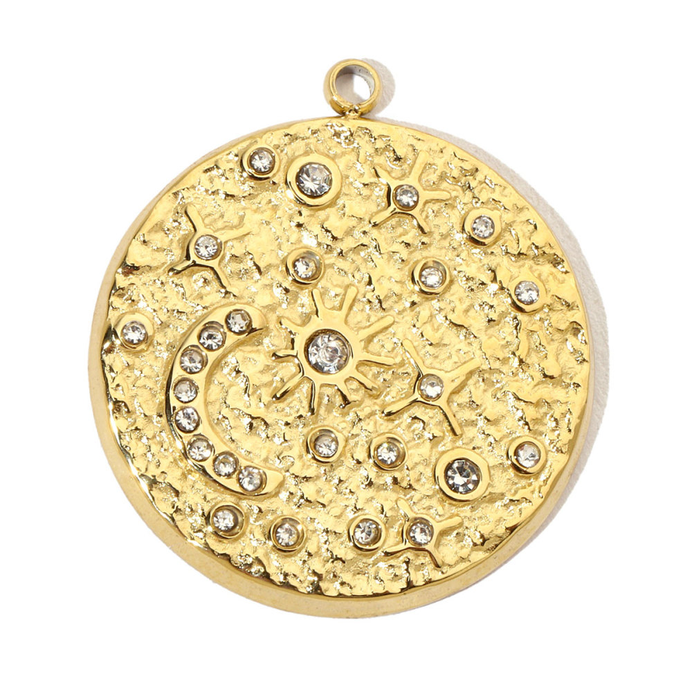 6pcs/pack French Moon Star Stainless Steel Diy Charms Women Tree Of Life Earring Necklace Pendant Cross Heart Jewelry