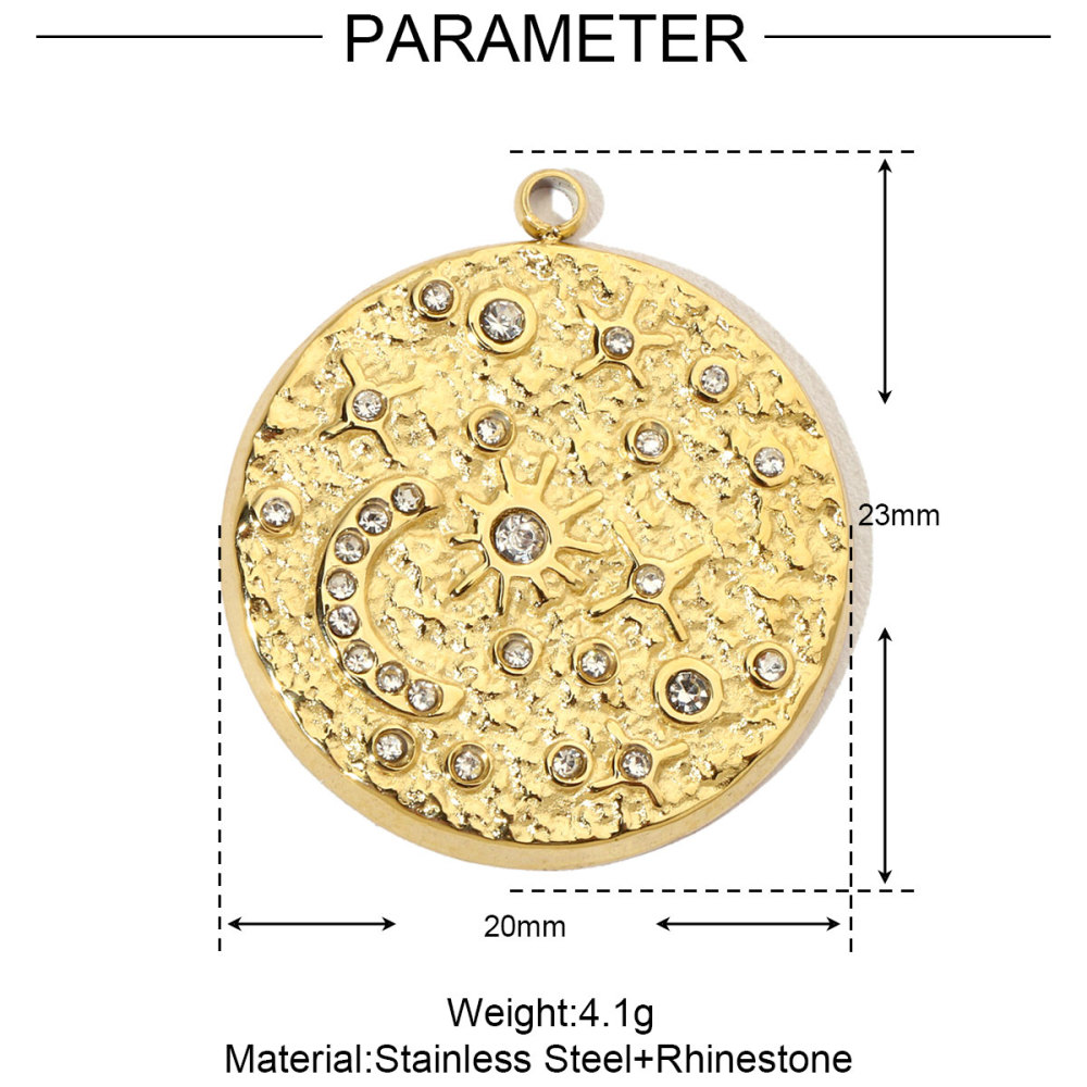 6pcs/pack French Moon Star Stainless Steel Diy Charms Women Tree Of Life Earring Necklace Pendant Cross Heart Jewelry