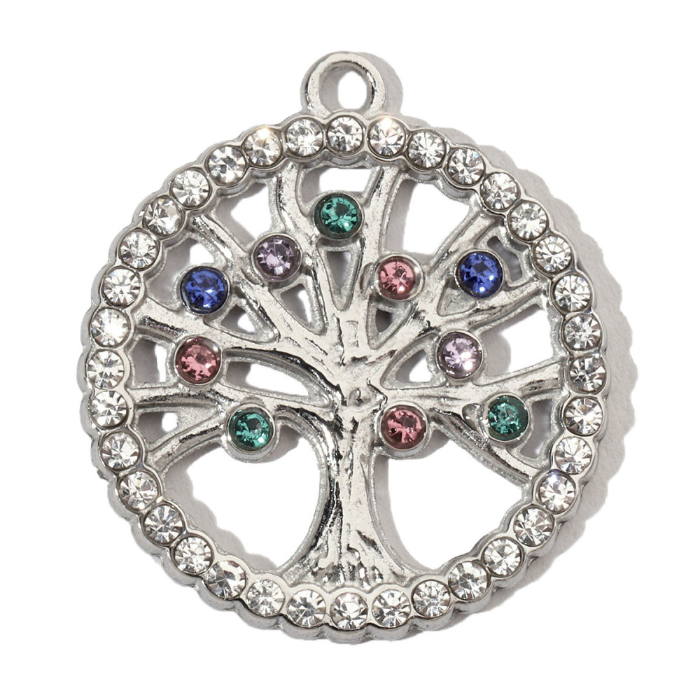 6pcs/pack French Moon Star Stainless Steel Diy Charms Women Tree Of Life Earring Necklace Pendant Cross Heart Jewelry