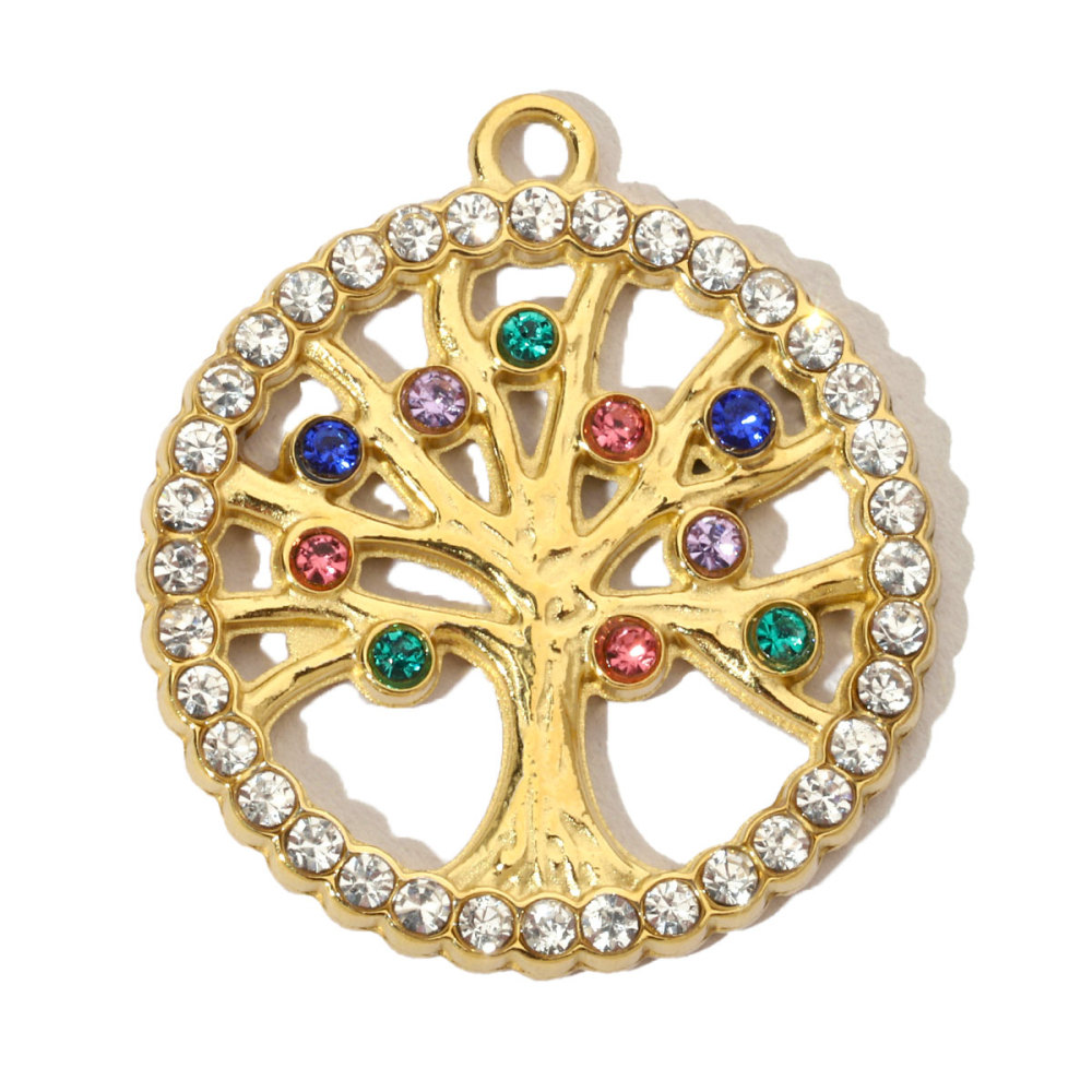 6pcs/pack French Moon Star Stainless Steel Diy Charms Women Tree Of Life Earring Necklace Pendant Cross Heart Jewelry