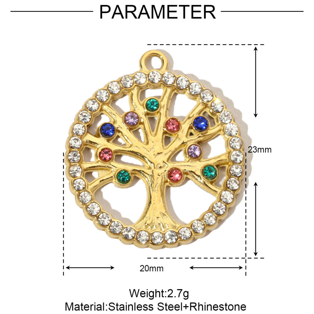 6pcs/pack French Moon Star Stainless Steel Diy Charms Women Tree Of Life Earring Necklace Pendant Cross Heart Jewelry