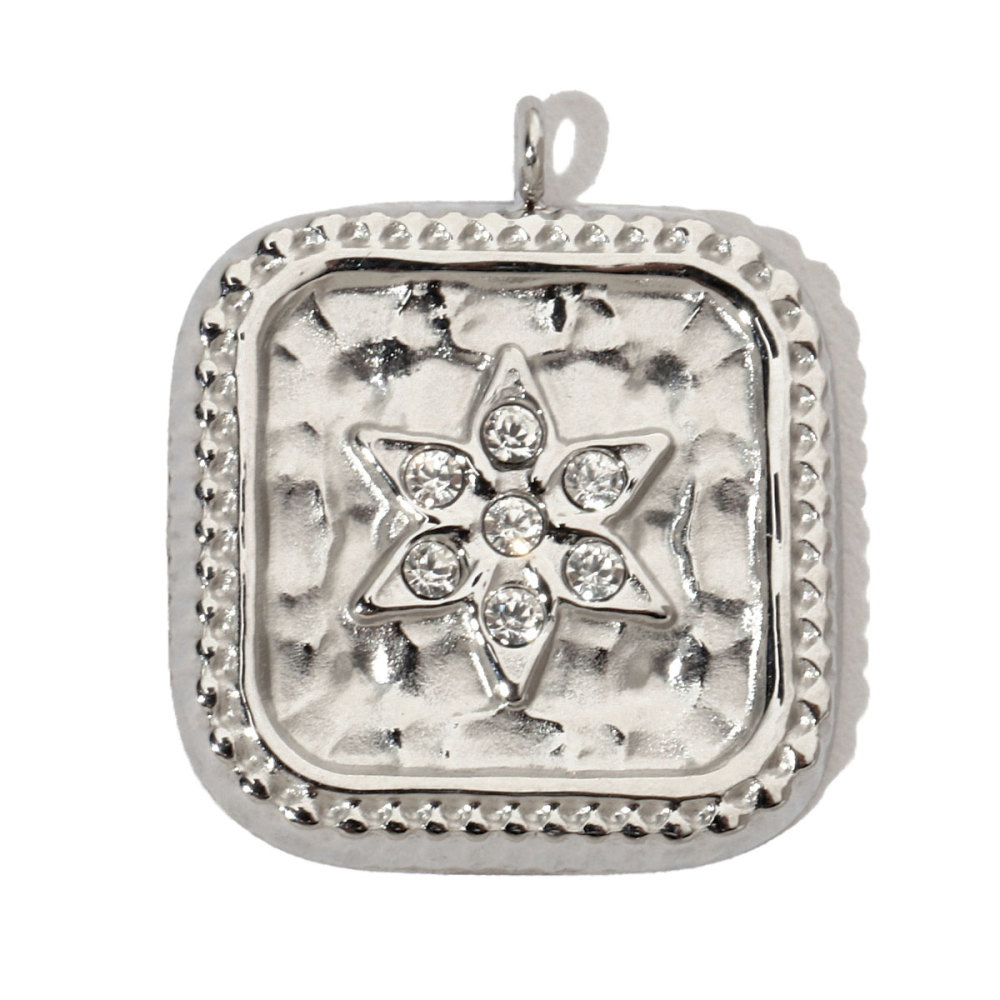 6pcs/pack French Moon Star Stainless Steel Diy Charms Women Tree Of Life Earring Necklace Pendant Cross Heart Jewelry