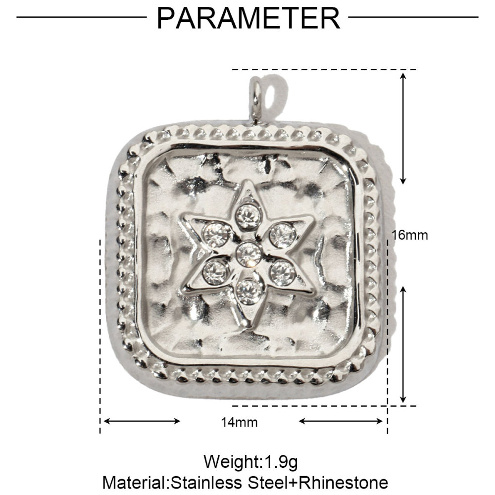 6pcs/pack French Moon Star Stainless Steel Diy Charms Women Tree Of Life Earring Necklace Pendant Cross Heart Jewelry
