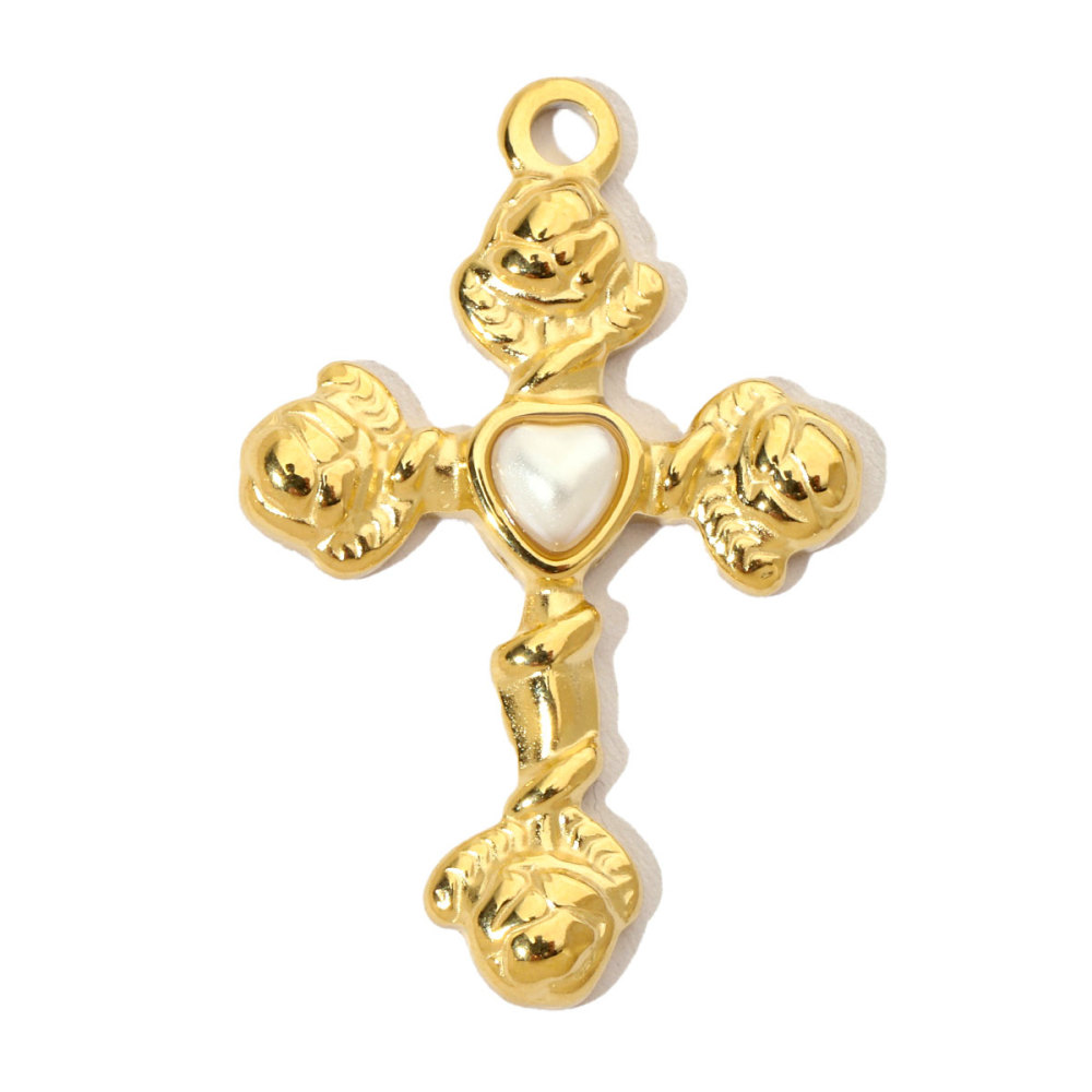 6pcs/pack French Moon Star Stainless Steel Diy Charms Women Tree Of Life Earring Necklace Pendant Cross Heart Jewelry