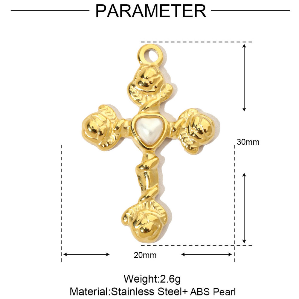 6pcs/pack French Moon Star Stainless Steel Diy Charms Women Tree Of Life Earring Necklace Pendant Cross Heart Jewelry