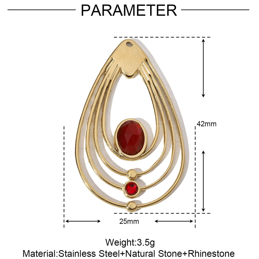 6pcs/pack French Sun Waterdrop Natural Stone Stainless Steel Diy Charm Women Heart Shell Necklace Pendant Mother Of Pearl Jewelry