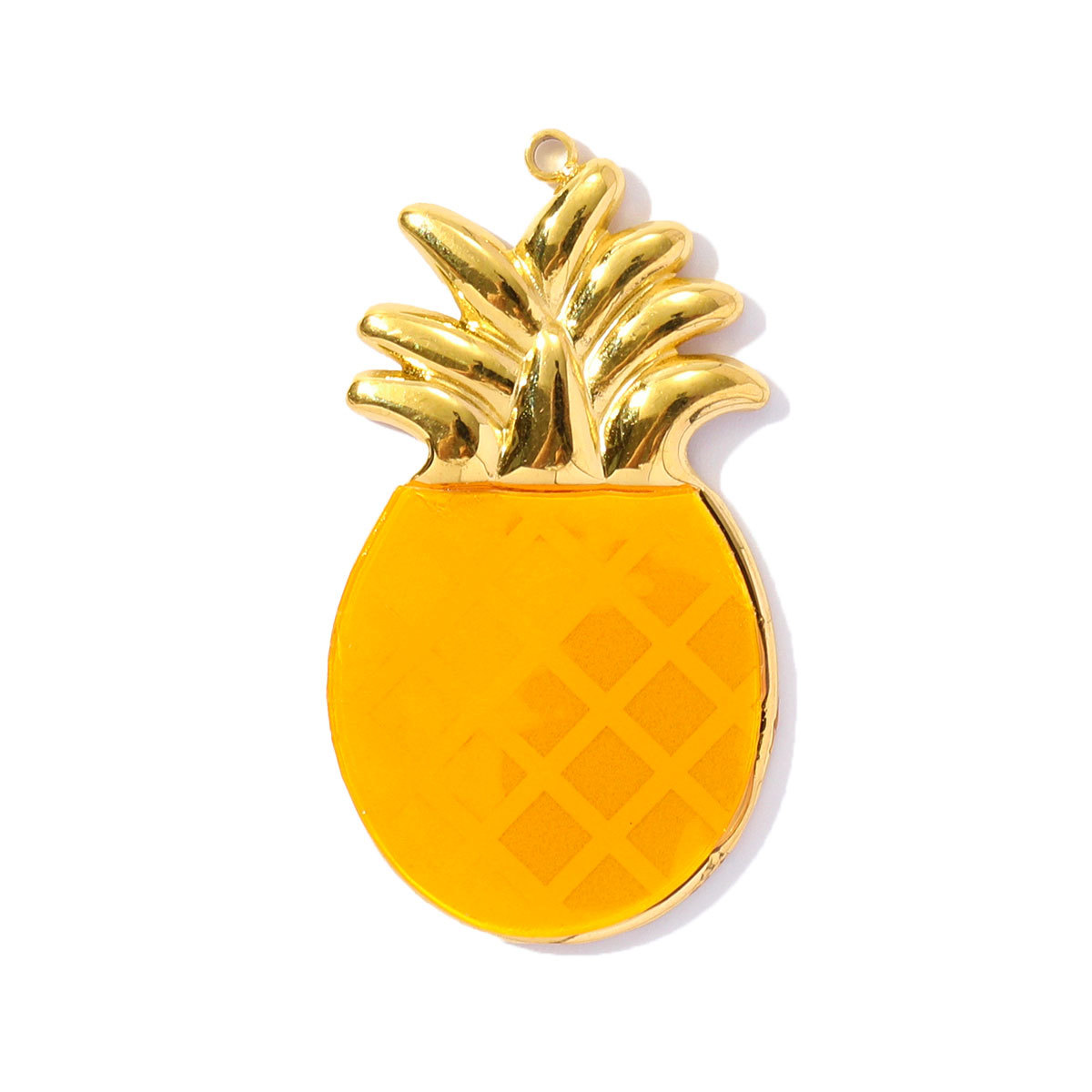 6pcs/pack Cute Stainless Steel Enamel Heart Pineapple Pendant Butterfly Flower Palm DIY Charms Necklace Making Women Jewelry