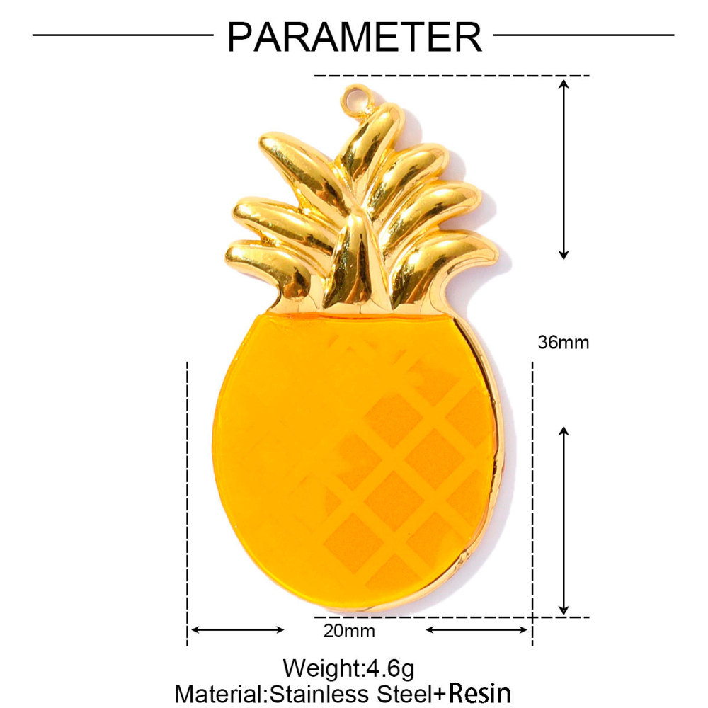 6pcs/pack Cute Stainless Steel Enamel Heart Pineapple Pendant Butterfly Flower Palm DIY Charms Necklace Making Women Jewelry