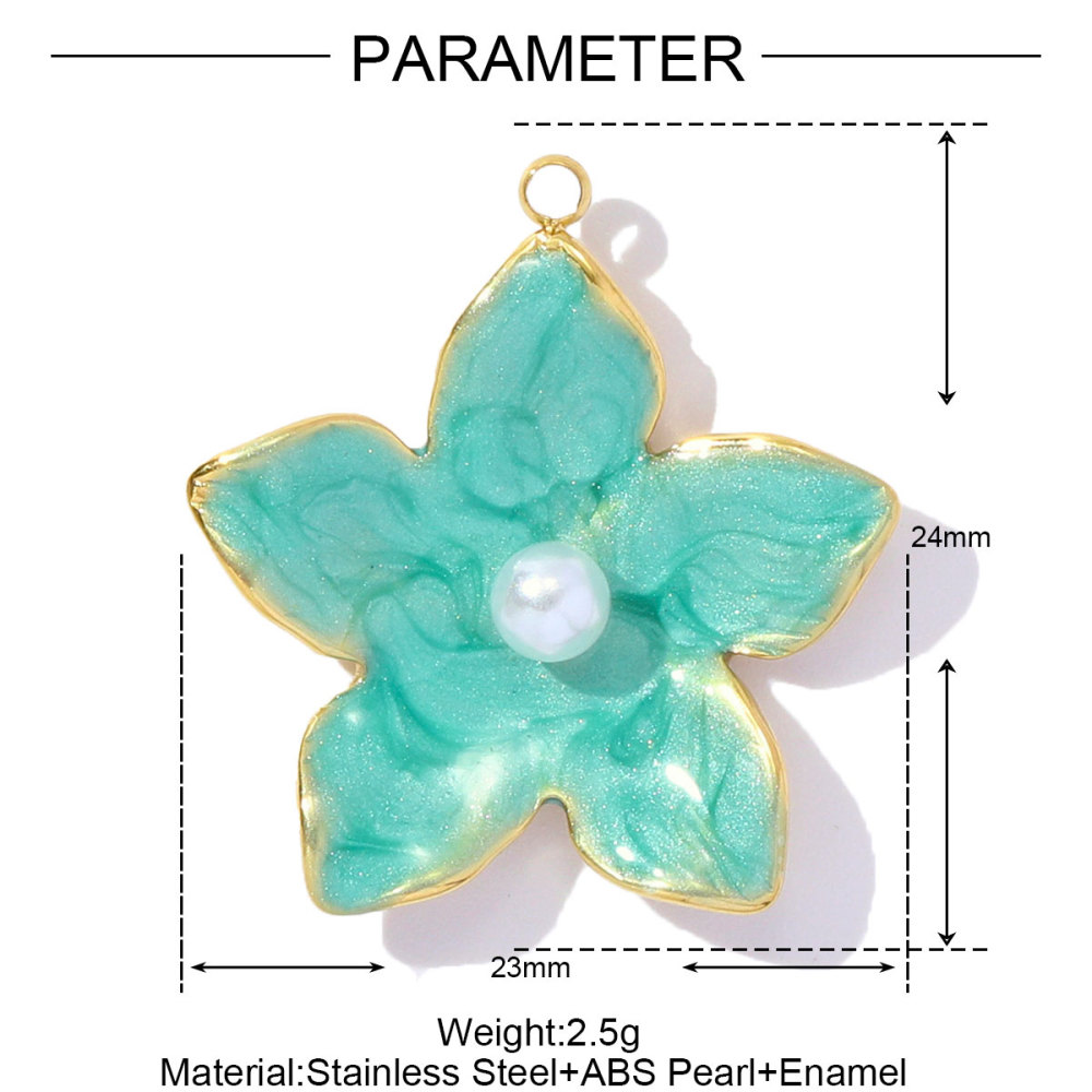 6pcs/pack Cute Stainless Steel Enamel Heart Pineapple Pendant Butterfly Flower Palm DIY Charms Necklace Making Women Jewelry