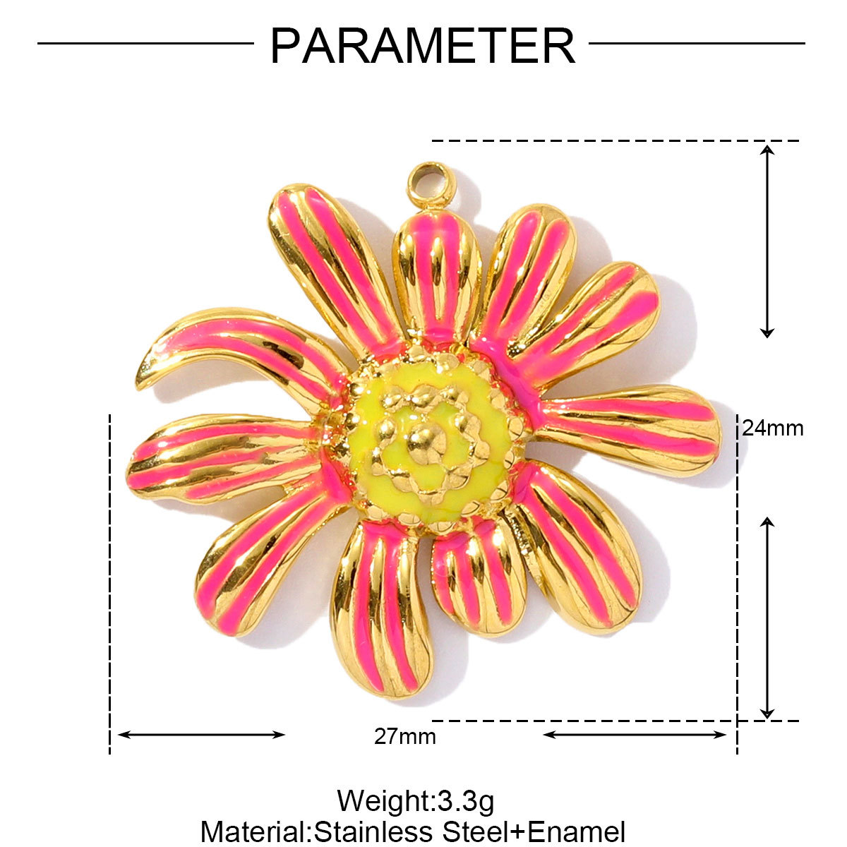 6pcs/pack Cute Stainless Steel Enamel Heart Pineapple Pendant Butterfly Flower Palm DIY Charms Necklace Making Women Jewelry