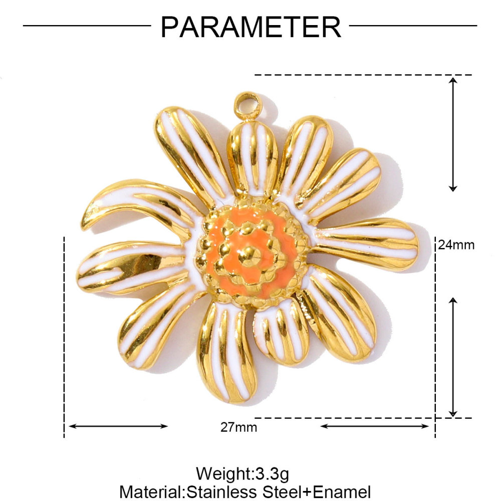 6pcs/pack Cute Stainless Steel Enamel Heart Pineapple Pendant Butterfly Flower Palm DIY Charms Necklace Making Women Jewelry