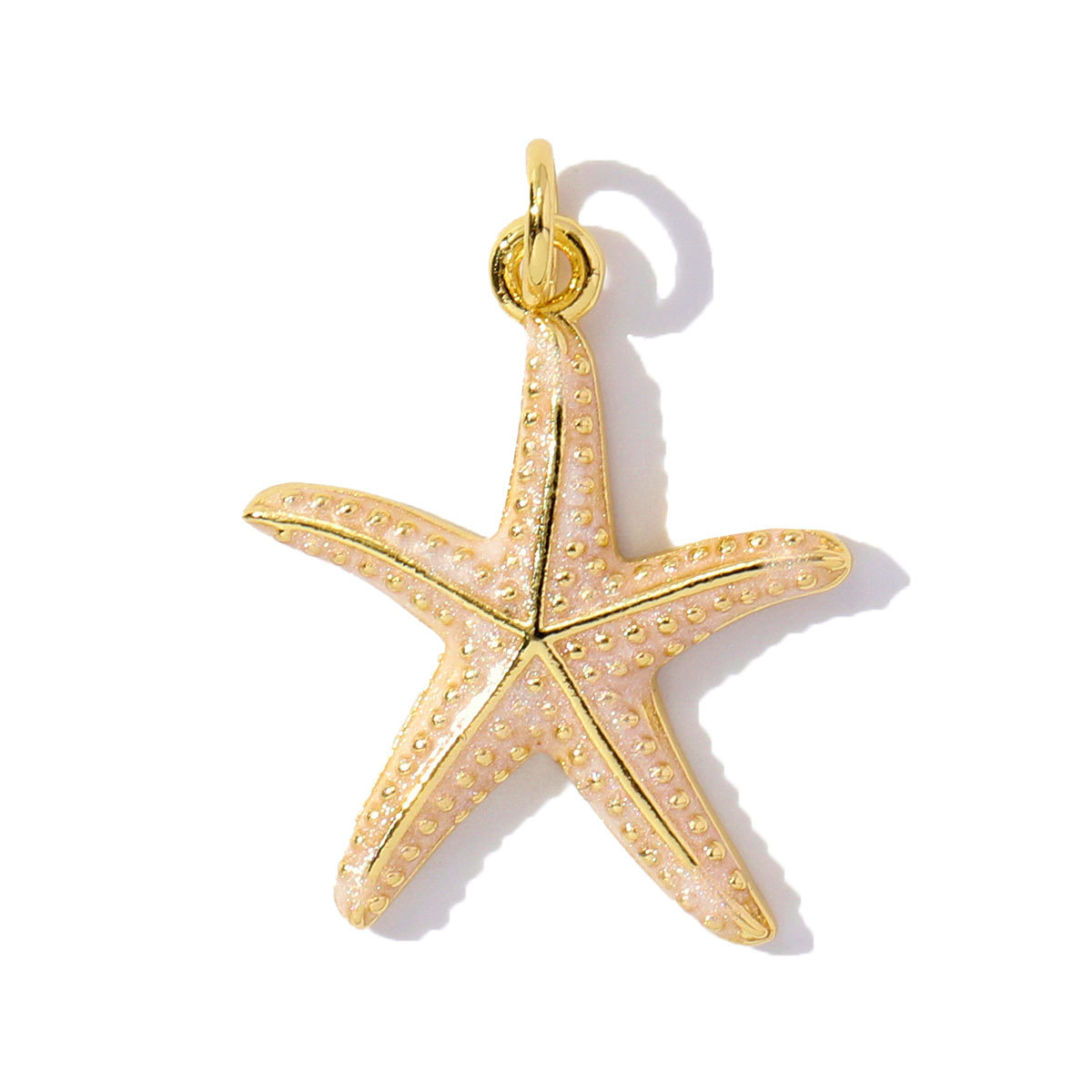 6pcs/pack Unique Copper Enamel Rhinestone Conch Pendant Starfish Shell DIY Charms Necklace Earrings Making Women Jewelry Wholesale